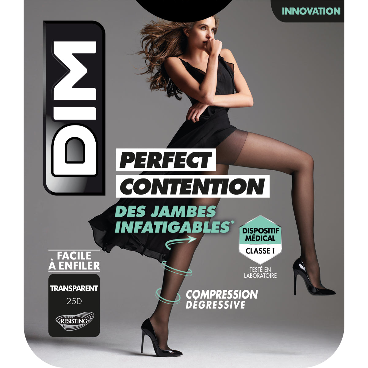 DIM Women's 25D Sheer Black Tights - Perfect Fit, Comfort & Support for Everyday Wear, Office, or Special Occasions