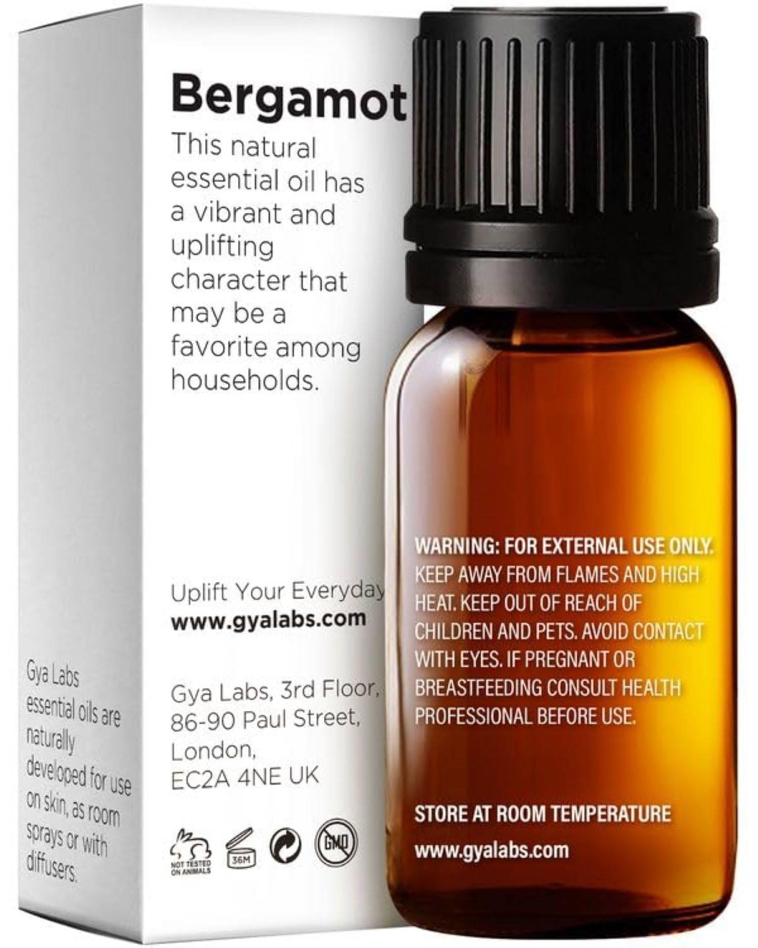 Gya Labs 100% Pure Bergamot Essential Oil - 0.34 Fl Oz Natural Aromatherapy Oil for Diffusers, Skin Care, Hair Growth & Candle Making - Citrusy & Uplifting Scent - Perfect for Relaxation, Spa Days & DIY Beauty Products