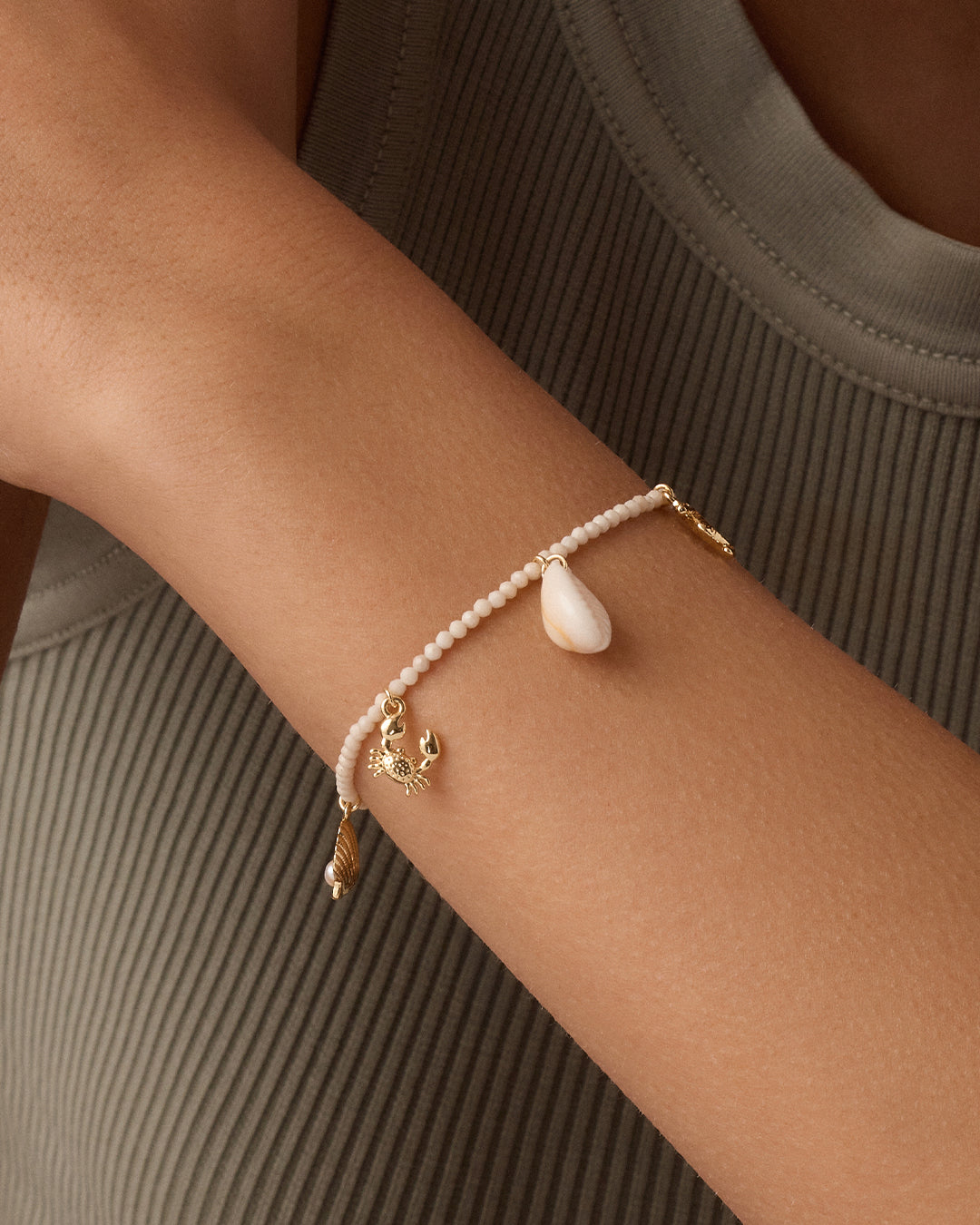 Ocean Mini Charm Bracelet - Dainty Sea-Themed Jewelry for Women & Girls - Perfect for Beach Vacations, Summer Outfits & Gift Giving