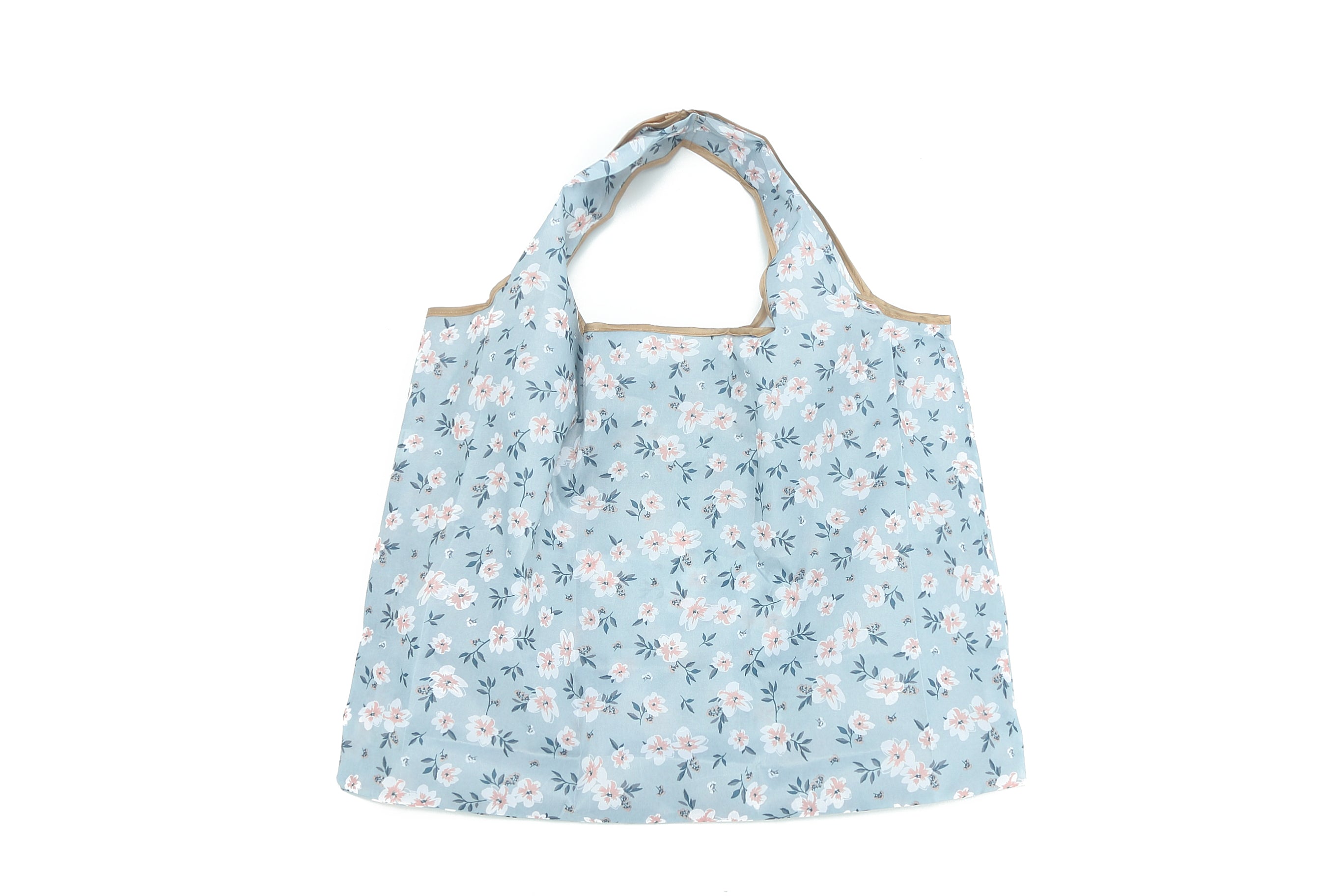 Jackie Lily Blue Foldable Bag - Compact & Stylish Reusable Shopping Tote for Travel, Groceries & Beach