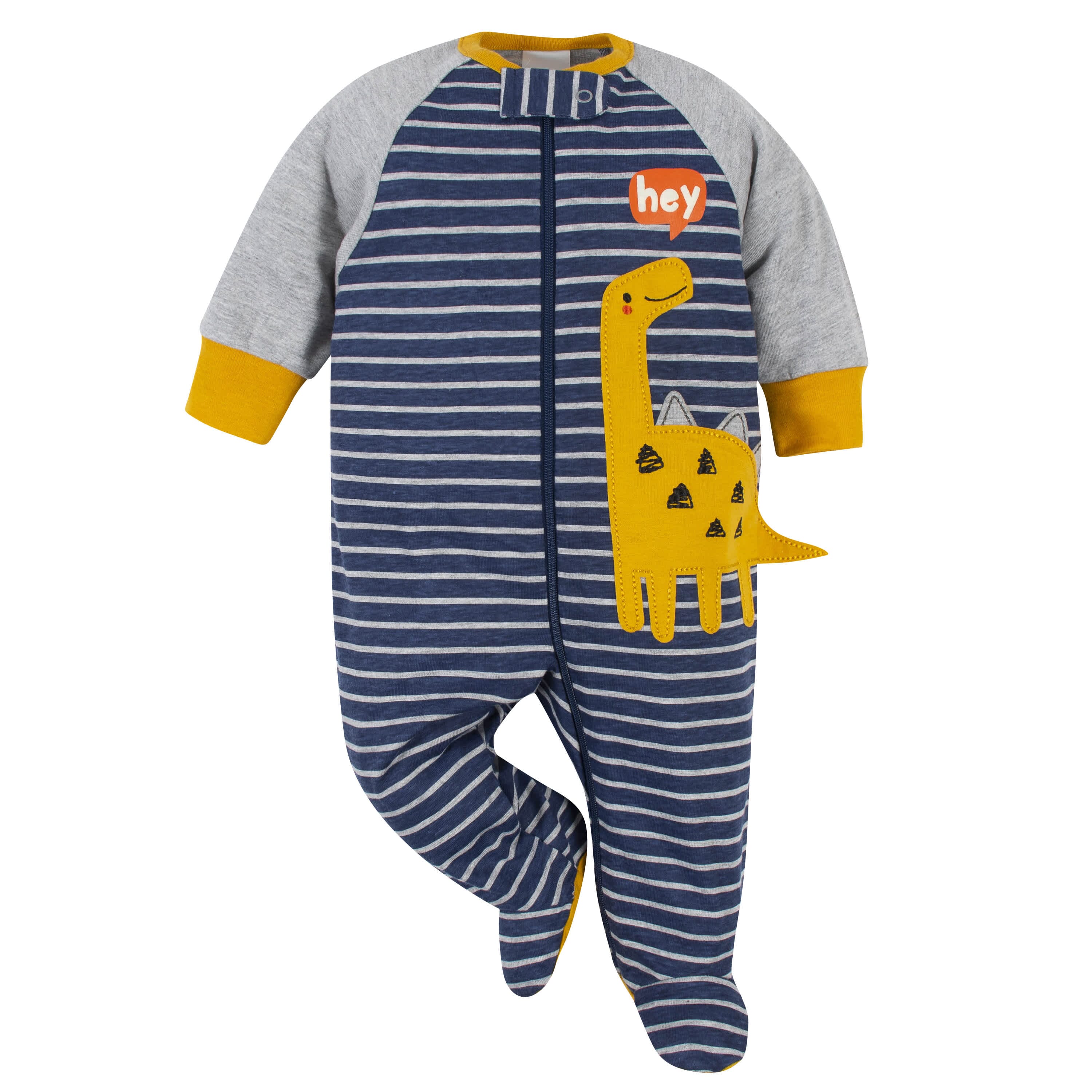 3 Pack Baby Boys Dinosaur Sleep 'N Play Romper Outfits - Soft Cotton Pajamas for Newborn & Infant - Perfect for Bedtime, Playtime & Photo Shoots