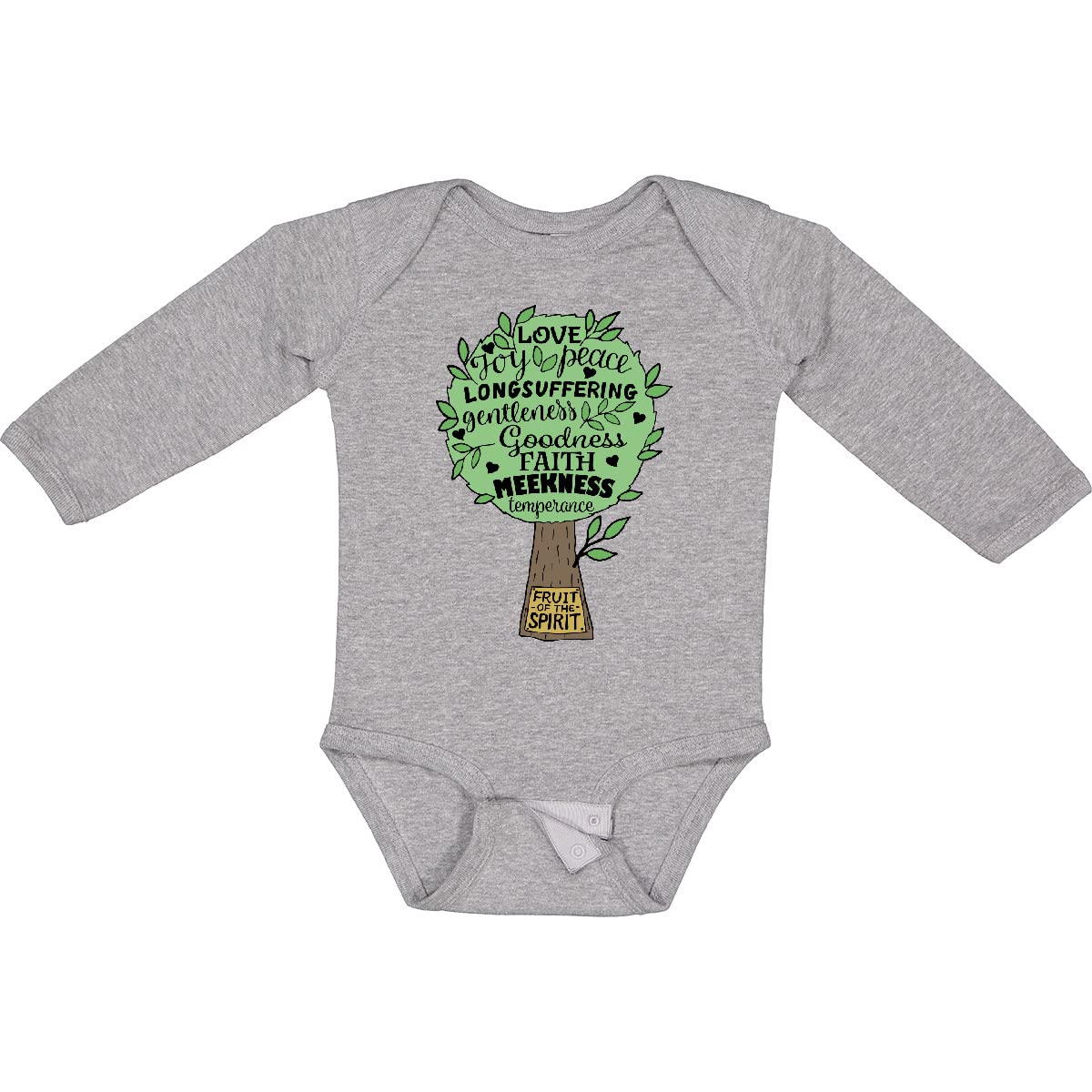 Inktastic Fruit of the Spirit Bible Quote Long Sleeve Baby Bodysuit - Perfect for Church, Baptism & Christian Family Gatherings
