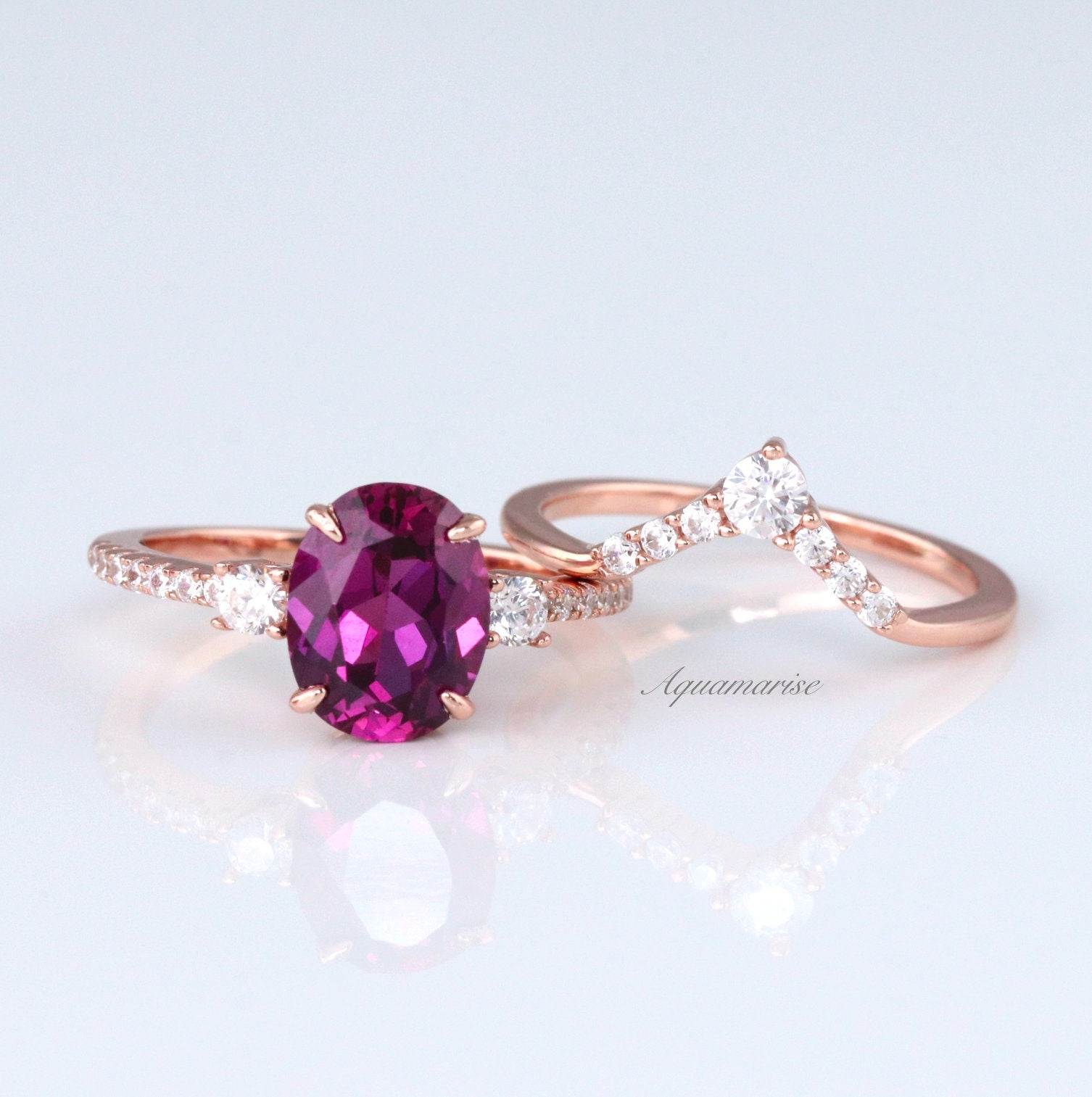 Exquisite Bella Rubellite Tourmaline Ring Set in 14K Rose Gold Vermeil - Elegant Jewelry for Women, Perfect for Weddings, Anniversaries & Special Occasions