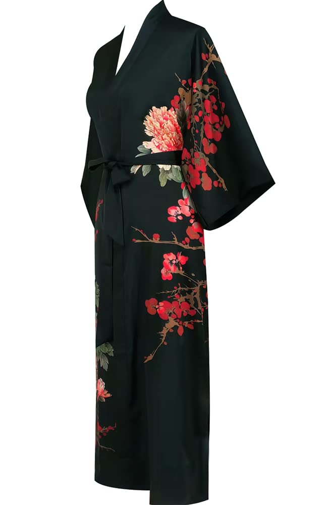 Women's Satin Kimono Robes - Soft Bathrobes & Pajama Loungewear for Spa, Bridal Shower, and Relaxation at Home