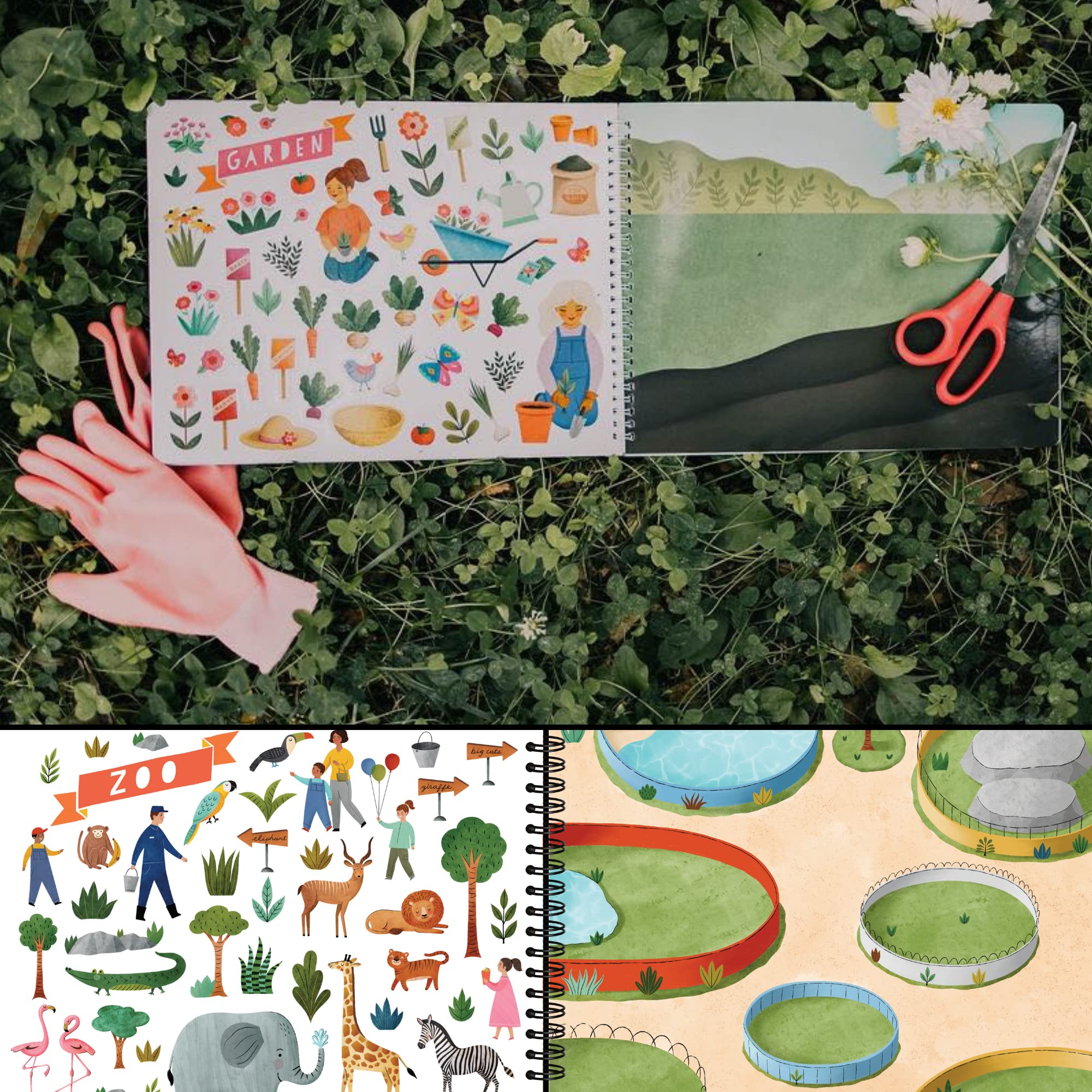 500+ Kids Stickers Book for Ages 2-10 - All Around Town by Cupkin with 12 Coloring Pages & 12 Side by Side Scenes | Fun Travel Activity, Easter Basket Essential for Toddlers & Preschoolers | Perfect for Road Trips, Airplane Entertainment & Birthday Gifts