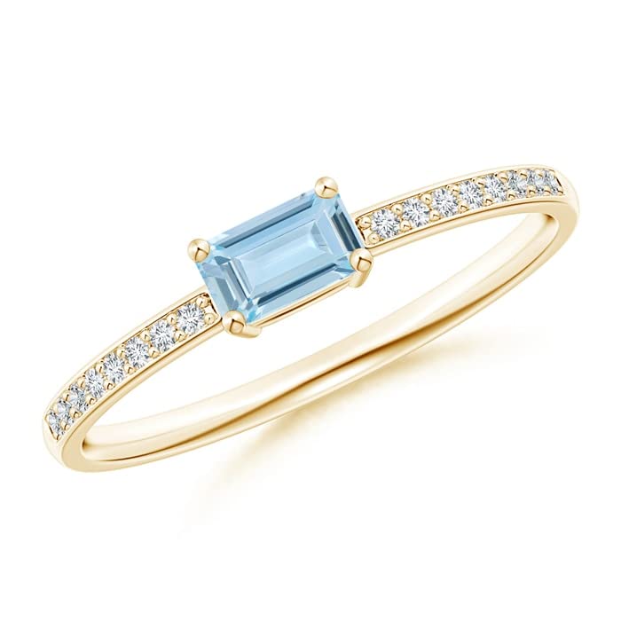 925 Sterling Silver 0.75 Carat Aquamarine Engagement Ring for Women - Elegant Gemstone Wedding Band with White Accents | Perfect for Proposals, Anniversaries & Special Occasions