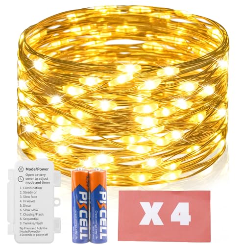 4 Pack 50 LED|Warm White-Copper Wire