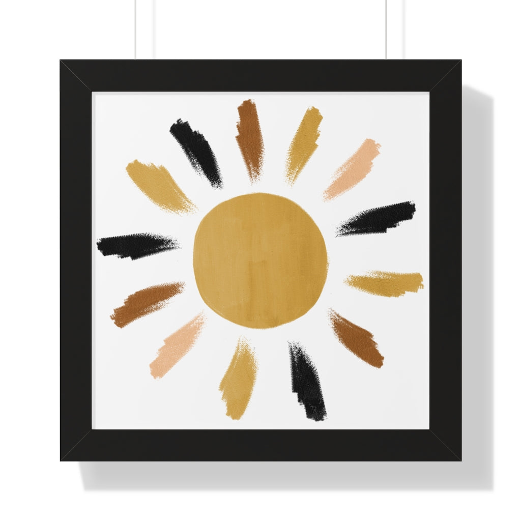 Modern Sunshine Framed Vertical Poster - Wall Art Decor for Living Room, Bedroom & Office - Perfect for Home & Office Decoration