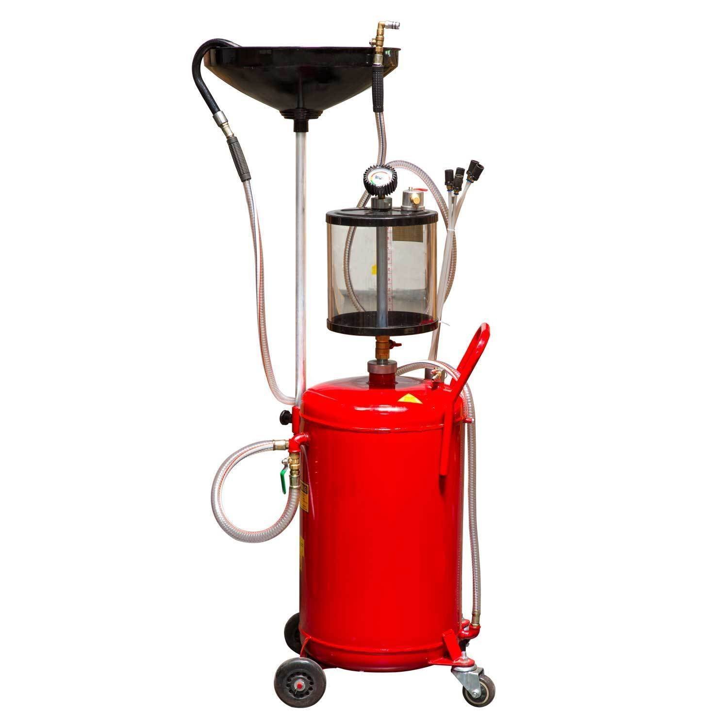 CR 20 Gallon Waste Oil Extractor Drain Tank 3197 - Heavy Duty Auto Lift Oil Drain System for Automotive Shops & DIY Garage Maintenance