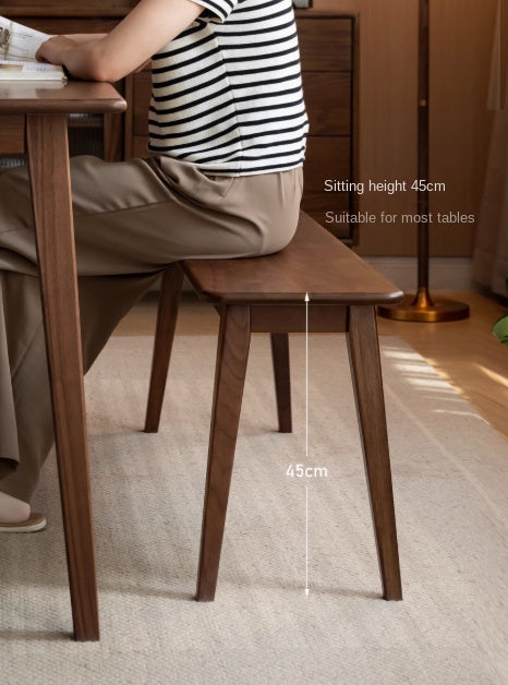 Solid Black Walnut Wood Modern Long Bench - Stylish Entryway, Dining Room, or Living Room Seating Furniture for Home Decor