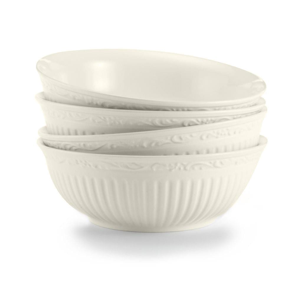 Italian Countryside® Set of 4 Soup & Cereal Bowls - Stoneware Pasta & Salad Dishes for Farmhouse Dining, Kitchen & Restaurant Use