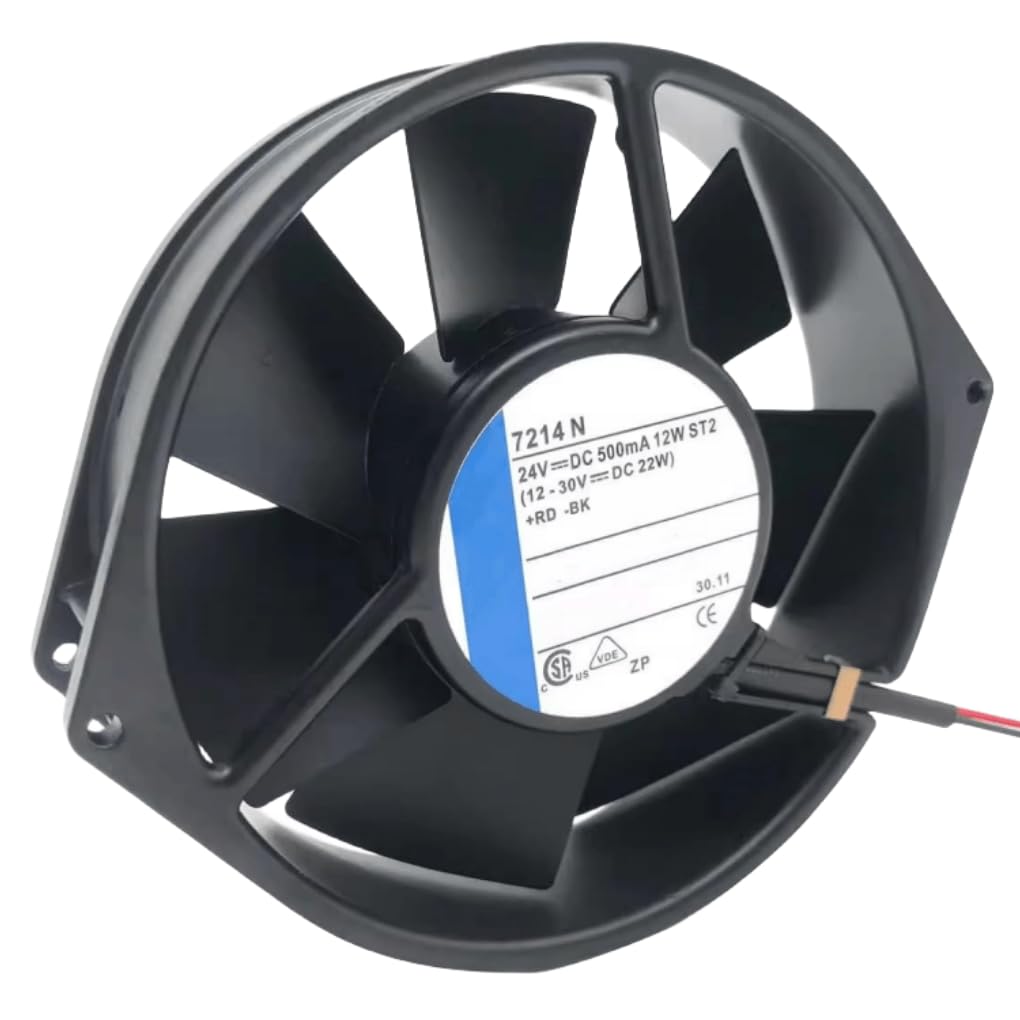24V 7214N 500mA 12W 15055 Cooling Fan 150x172x55mm 2-Wire - High Performance Cooling Solution for Electronics, Servers, and Industrial Equipment