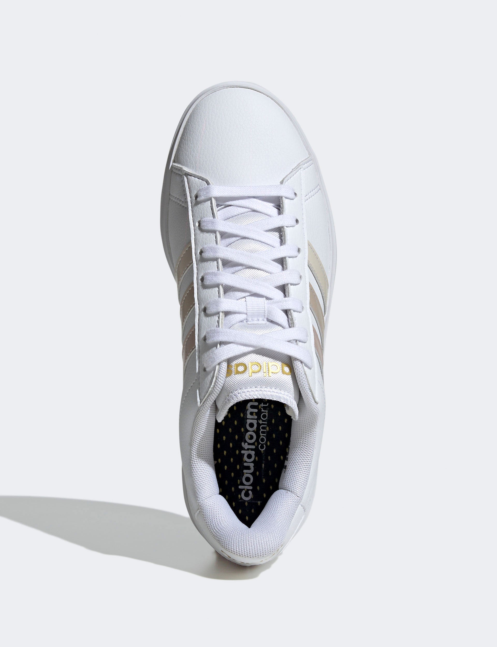 Adidas Grand Court 2.0 Sneakers - Cloud White/Wonder White/Wonder Beige | Comfortable Tennis Shoes for Men & Women | Perfect for Casual Wear, Gym & Daily Activities