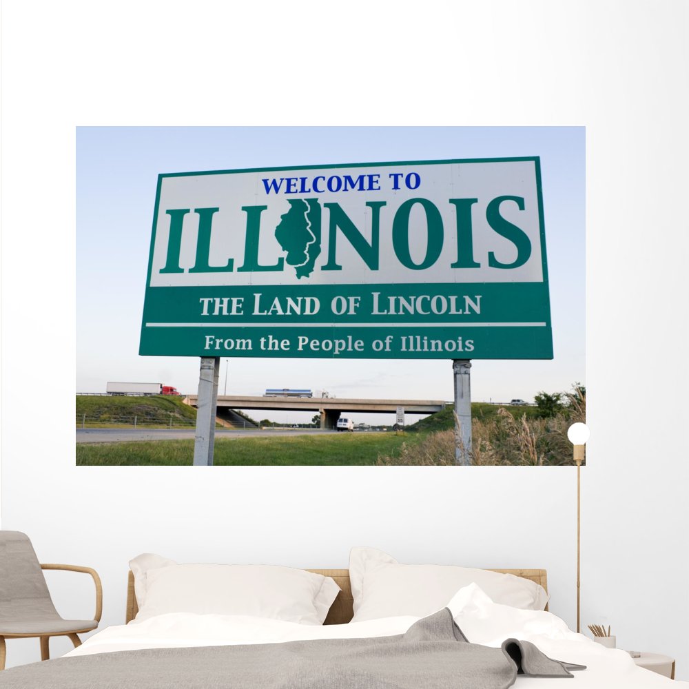 Illinois Welcome Sign Wall Mural - Peel and Stick Graphic (72