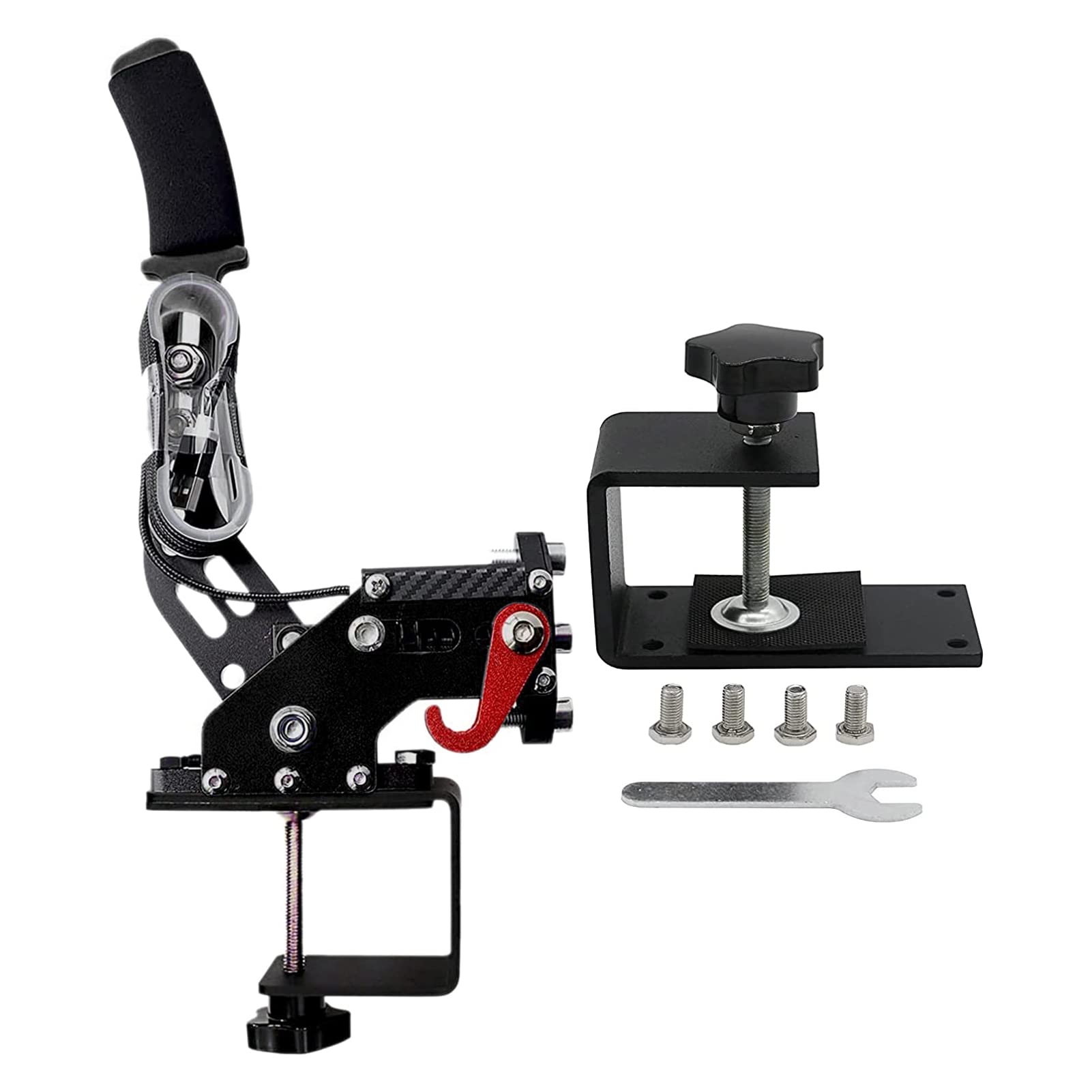 Obokidly Upgraded USB Handbrake for Sim Racing - Compatible with Logitech G920, XBOX ONE/XBOX ONE S & PC - Black Ergonomic Hand Brake with Clamp for Realistic Drifting & Rally Games - Perfect for Racing Simulators & Gaming Setups