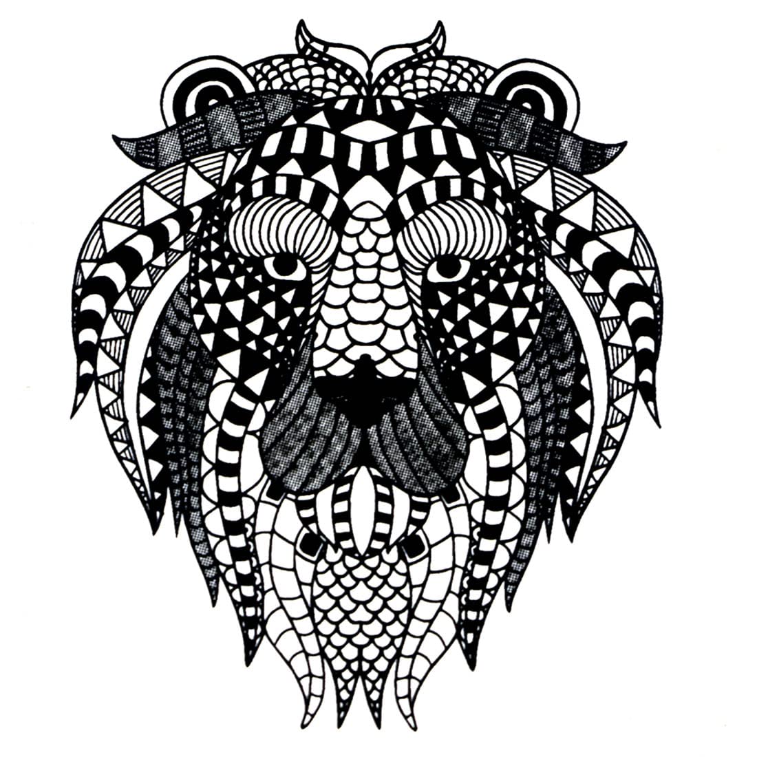 AFH King Head Waterproof Temporary Tattoo Stickers - Black Body Art for Men & Women | Perfect for Parties, Halloween & Costume Events
