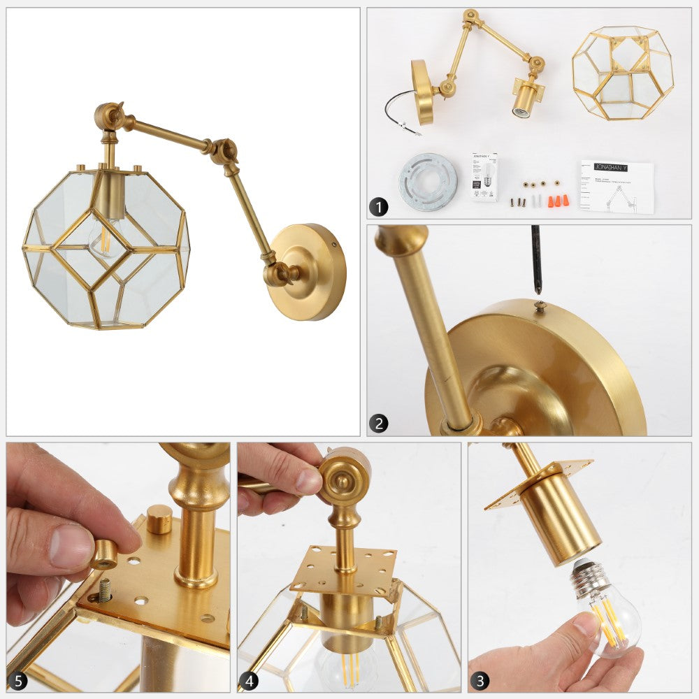Modern Adjustable LED Wall Sconce with Honeycomb Design - 7.5