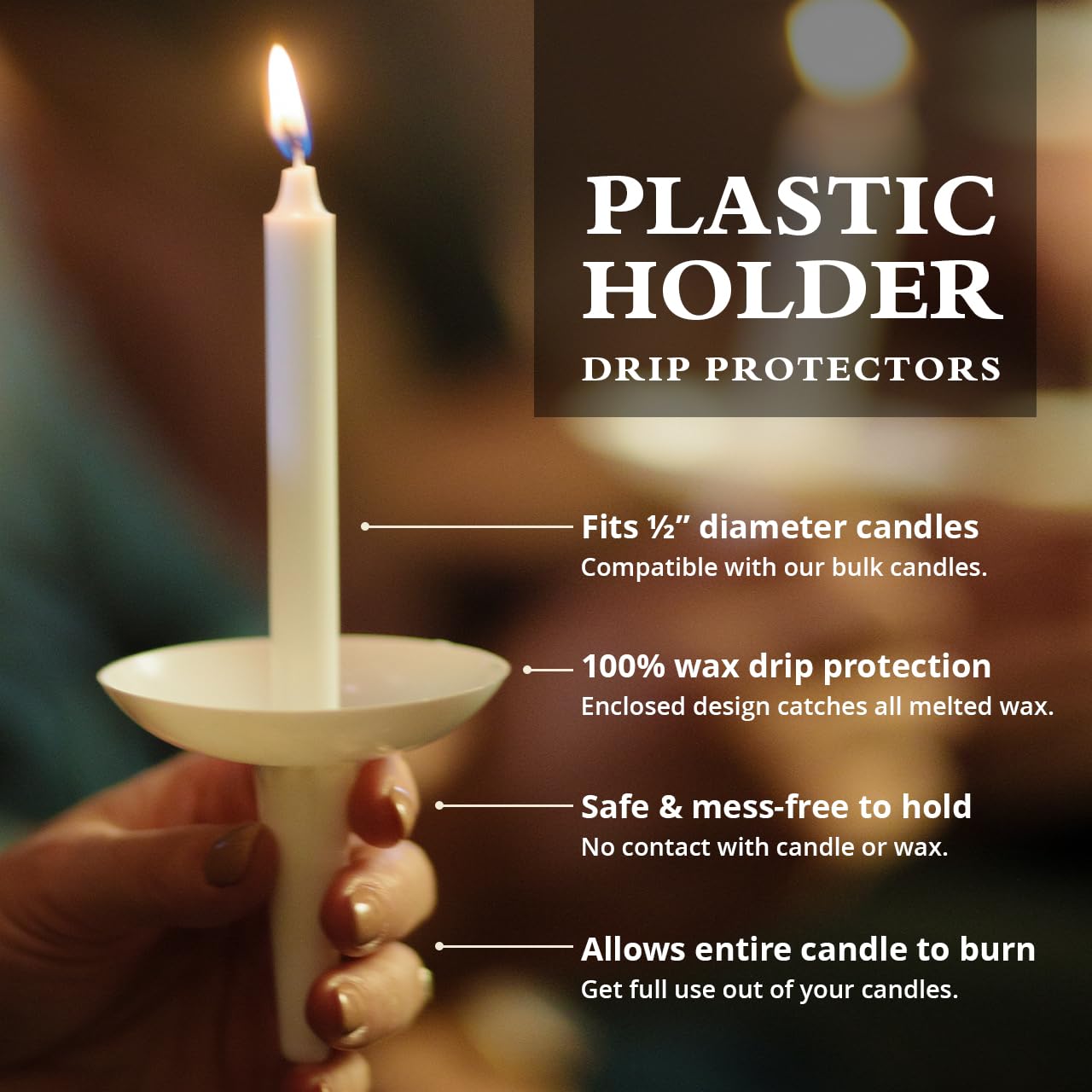 Concordia Supply Plastic Candle Holders with 4.25