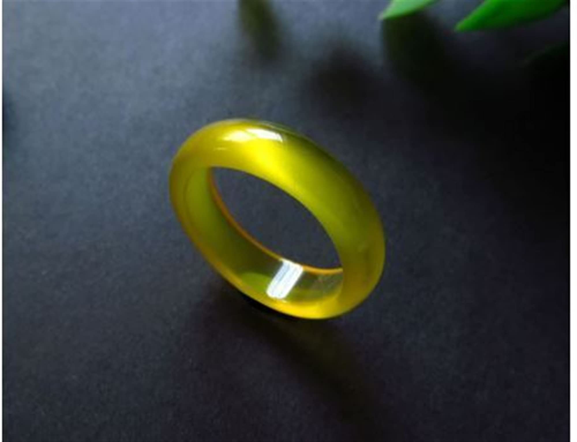 Natural Agate Yellow Jade Ring for Women | Luxury Gemstone Jewelry for Gifts