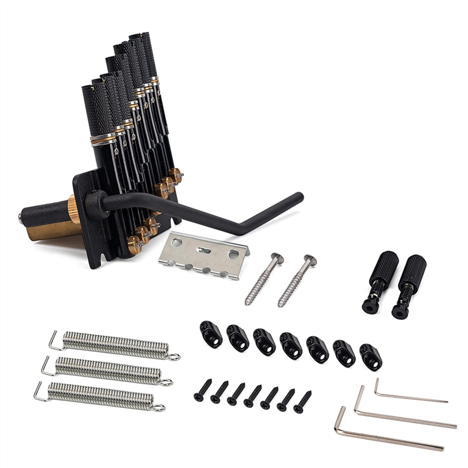 6 or 7 String Headless Guitar Fanned Fret Tremolo Bridge - Black Electric Guitar Tailpiece Replacement | Perfect for Extended Range & Progressive Metal Music Scenes
