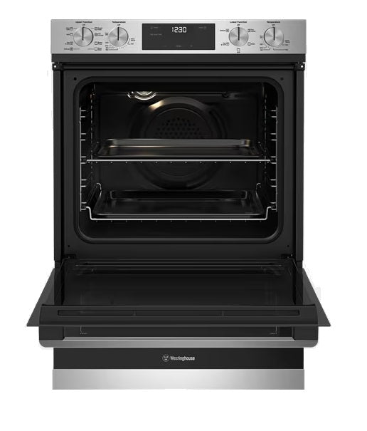 Westinghouse WVE6525SD 60cm Stainless Steel Multi-Function 8-in-1 & 5-in-1 Duo Oven - Perfect for Baking, Roasting & Grilling in Home Kitchens