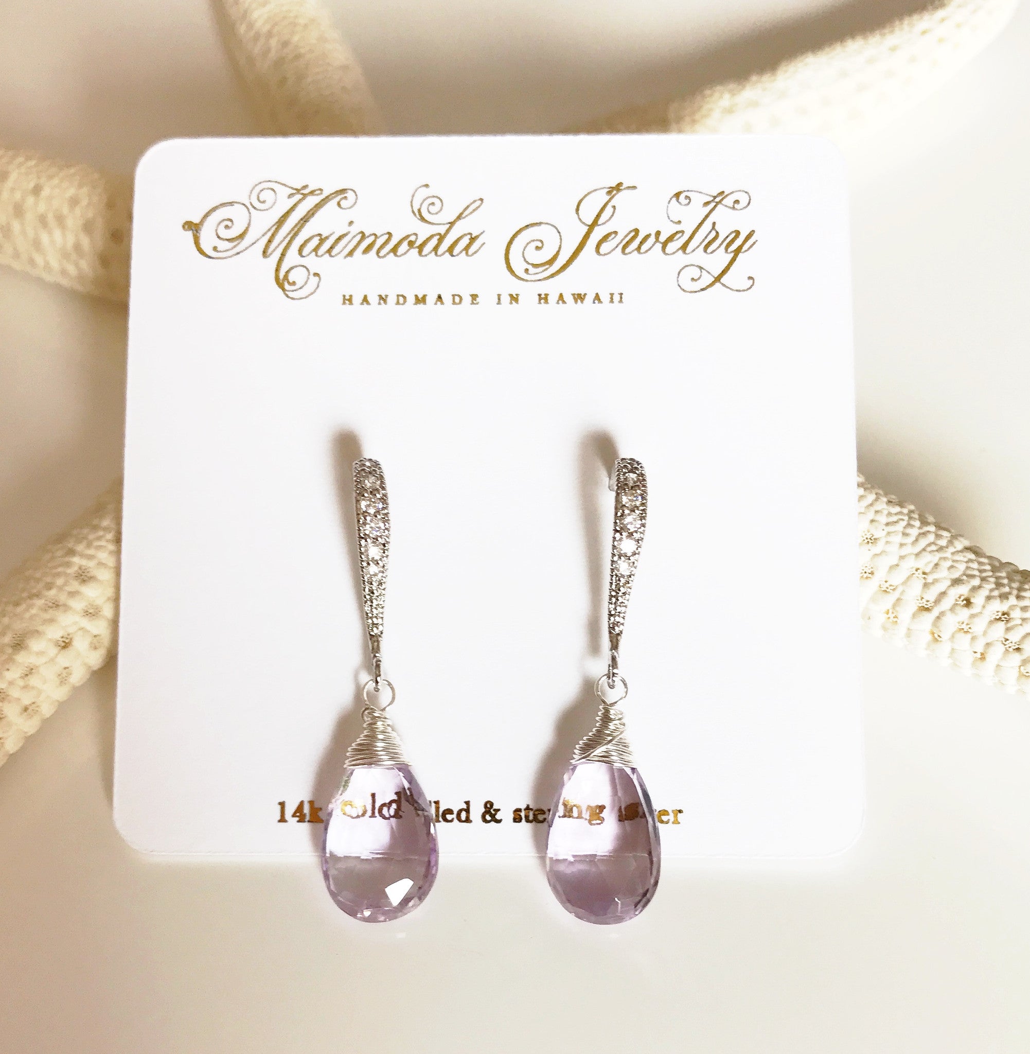 Nalani Pink Amethyst Earrings (E345) – Elegant Dangle Earrings for Women, Perfect for Weddings, Parties & Special Occasions