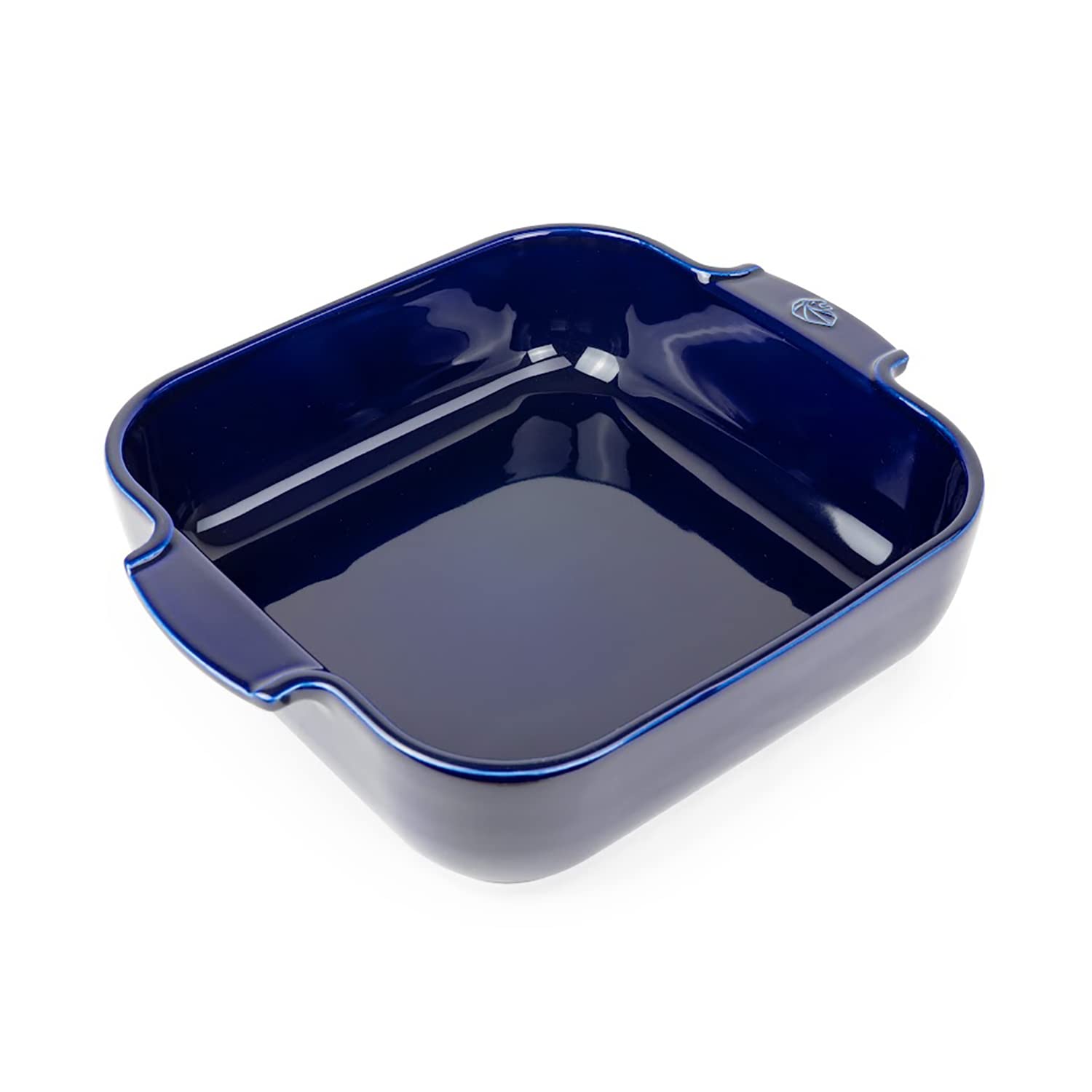 Peugeot Appolia Square Ceramic Oven Dish with Handles - 9 x 2.5 Inch Blue Baking Pan for Casseroles, Lasagna & Desserts - Durable Stoneware Baker for Oven & Microwave Use