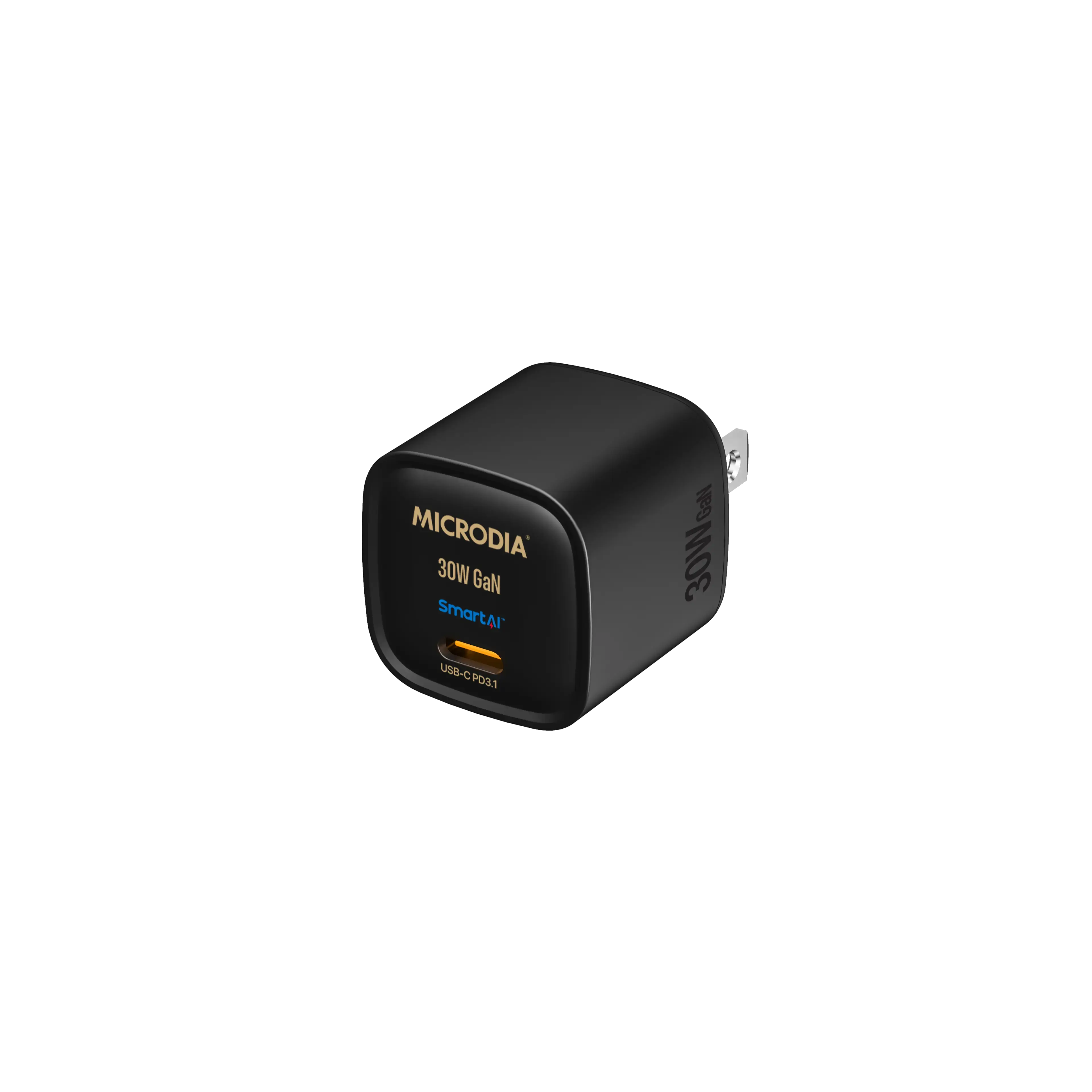 MICRODIA SMARTCube™ Nano 30W GaN Wall Charger with USB C PD3.1 Fast Charging - Compact Power Adapter for iPhone 15/14/13, Samsung Galaxy, iPad, MacBook & More - Perfect for Travel, Home & Office Use