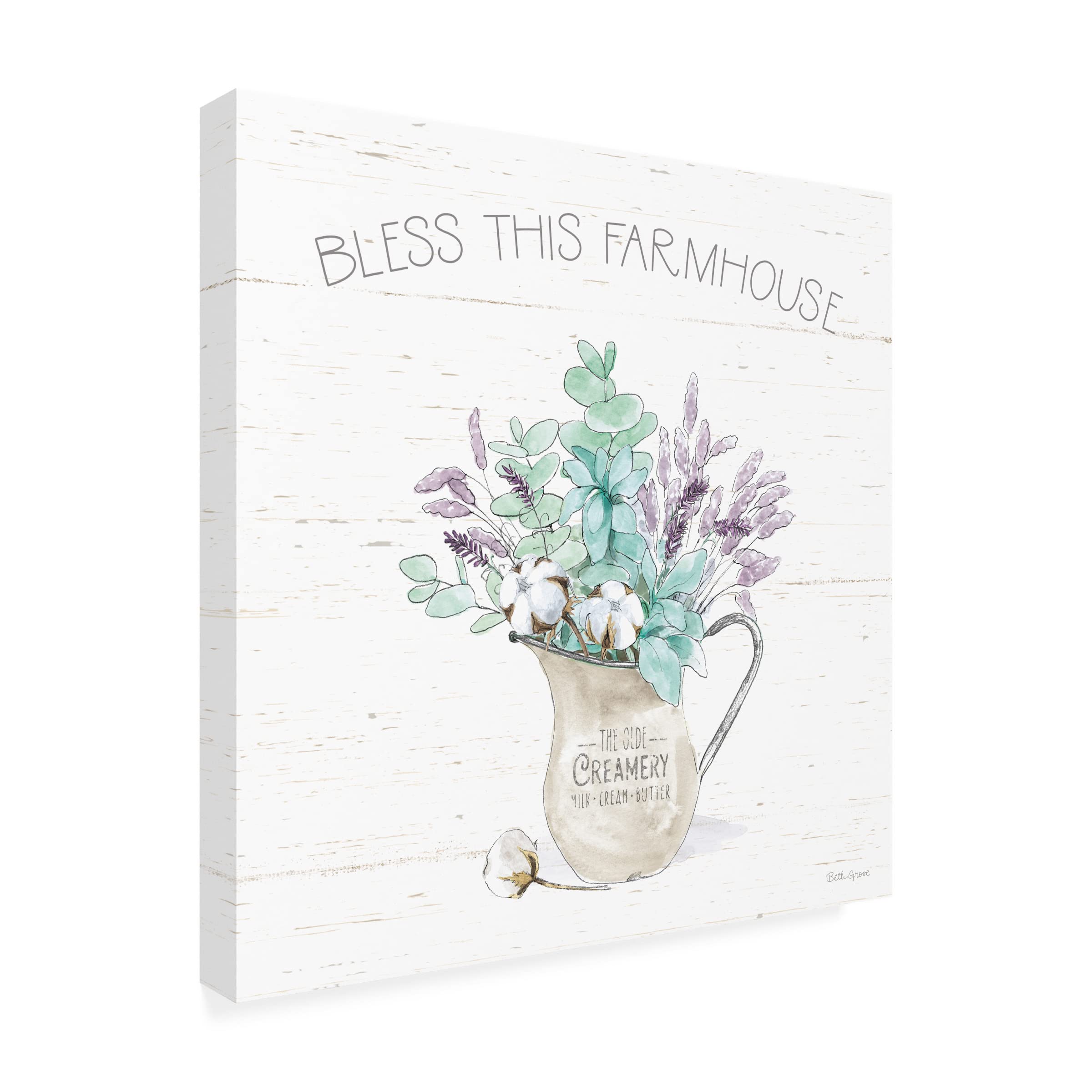 Beth Grove 'Farmhouse Cotton II' Canvas Wall Art - Handmade Cotton Textured Painting for Farmhouse & Rustic Home Decor - Perfect for Living Room, Bedroom & Office