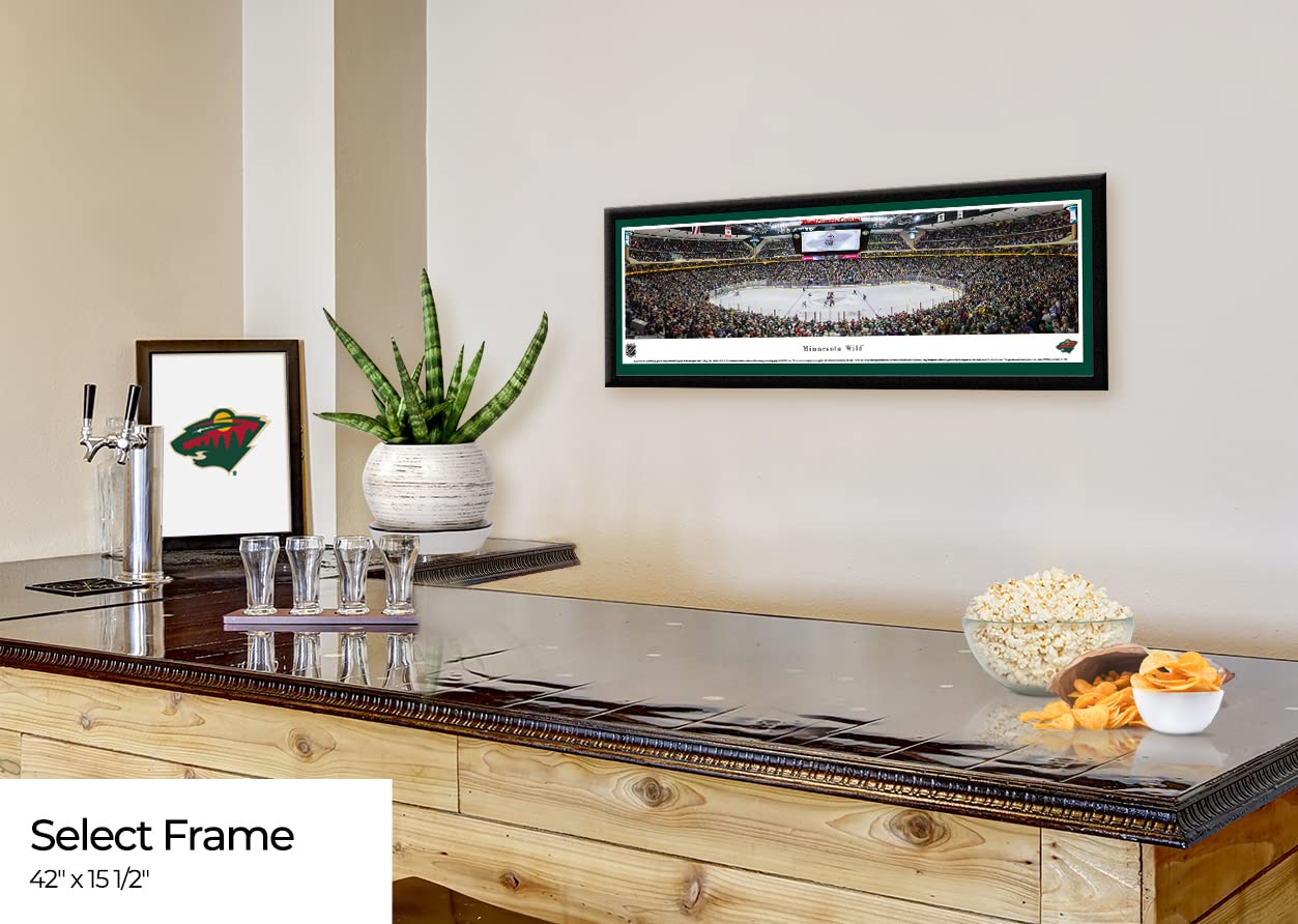 Minnesota Wild NHL Panoramic Poster - Xcel Energy Center Center Ice Wall Art Decor by Blakeway Panoramas - Perfect for Hockey Fans, Game Room, Sports Bar & Man Cave Decor