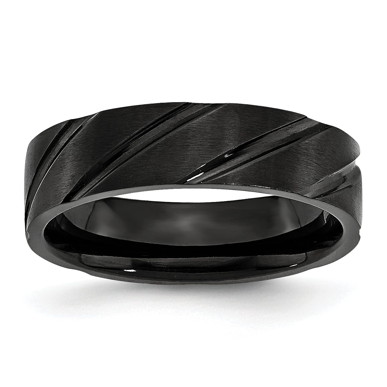 Titanium Black 6mm Wedding Band Ring for Men & Women - Durable Comfort Fit Wedding Ring for Everyday Wear, Anniversary & Engagement - IceCarats
