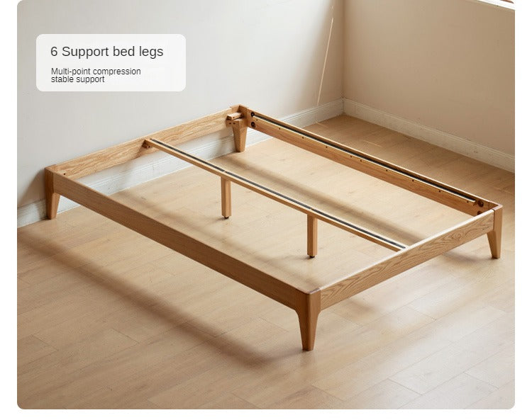 Modern Minimalist Oak Solid Wood Tatami Bed - Japanese Style Platform Bed Frame for Small Spaces, Guest Rooms & Zen Bedrooms