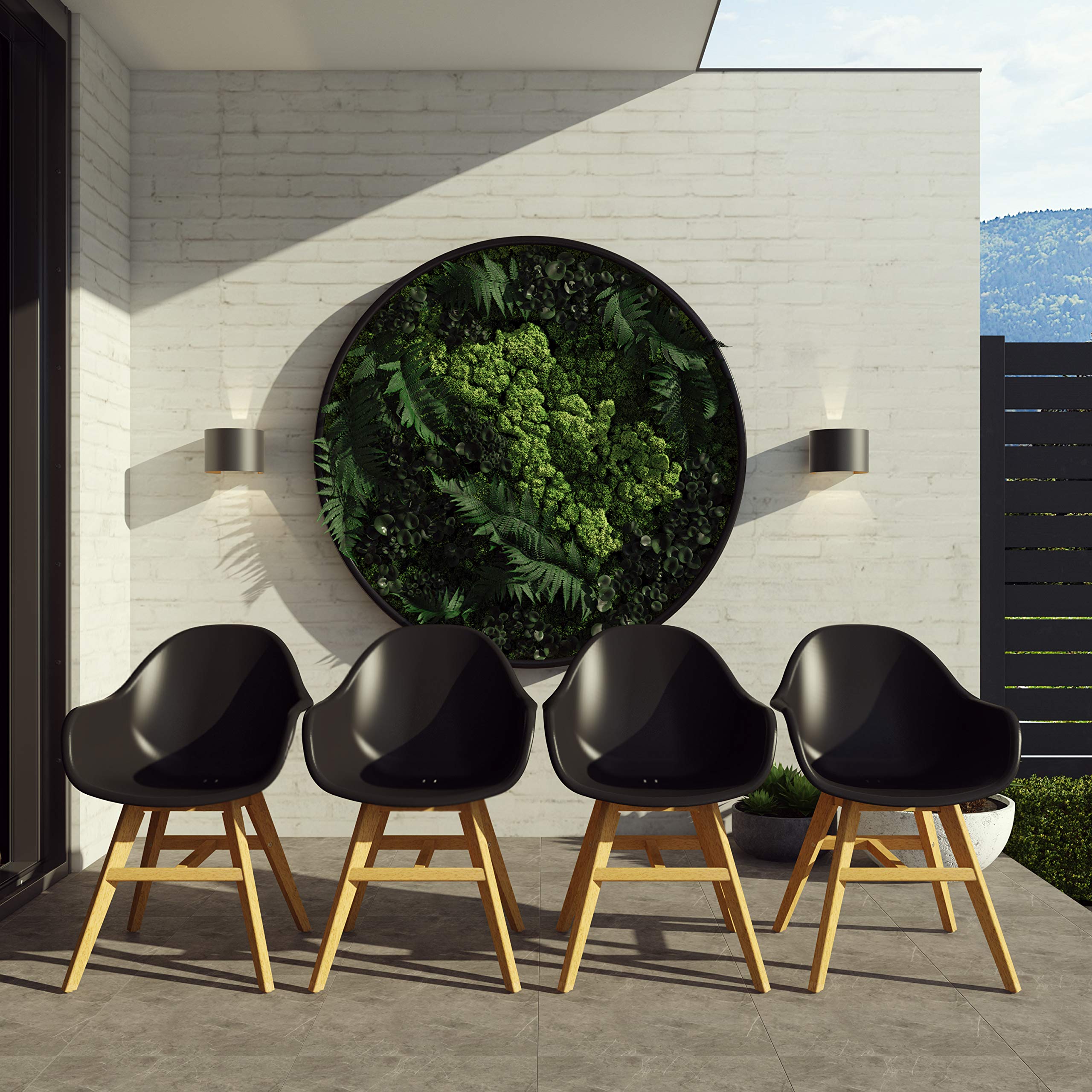 Premium 9-Piece Eucalyptus Wood Outdoor Dining Set - Rectangular Table & Chairs for Patio, Garden, Backyard & Indoor Use | Weather-Resistant & Durable Furniture