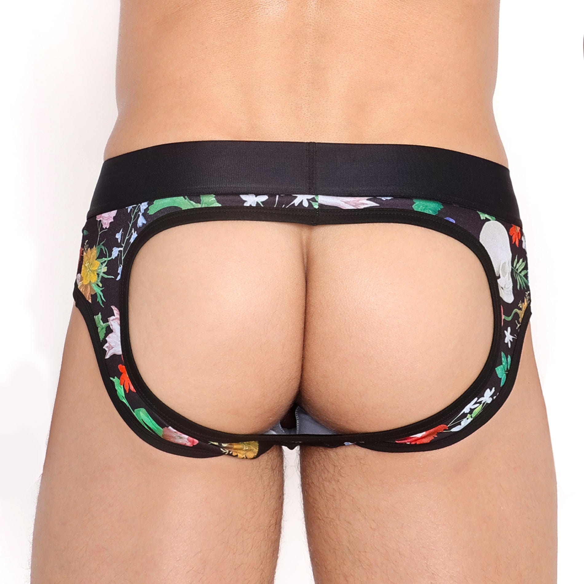 Hand-Painted Dutch Floral Peek-a-Boo Brief - Elegant Lingerie for Women | Perfect for Romantic Nights & Boudoir Photography