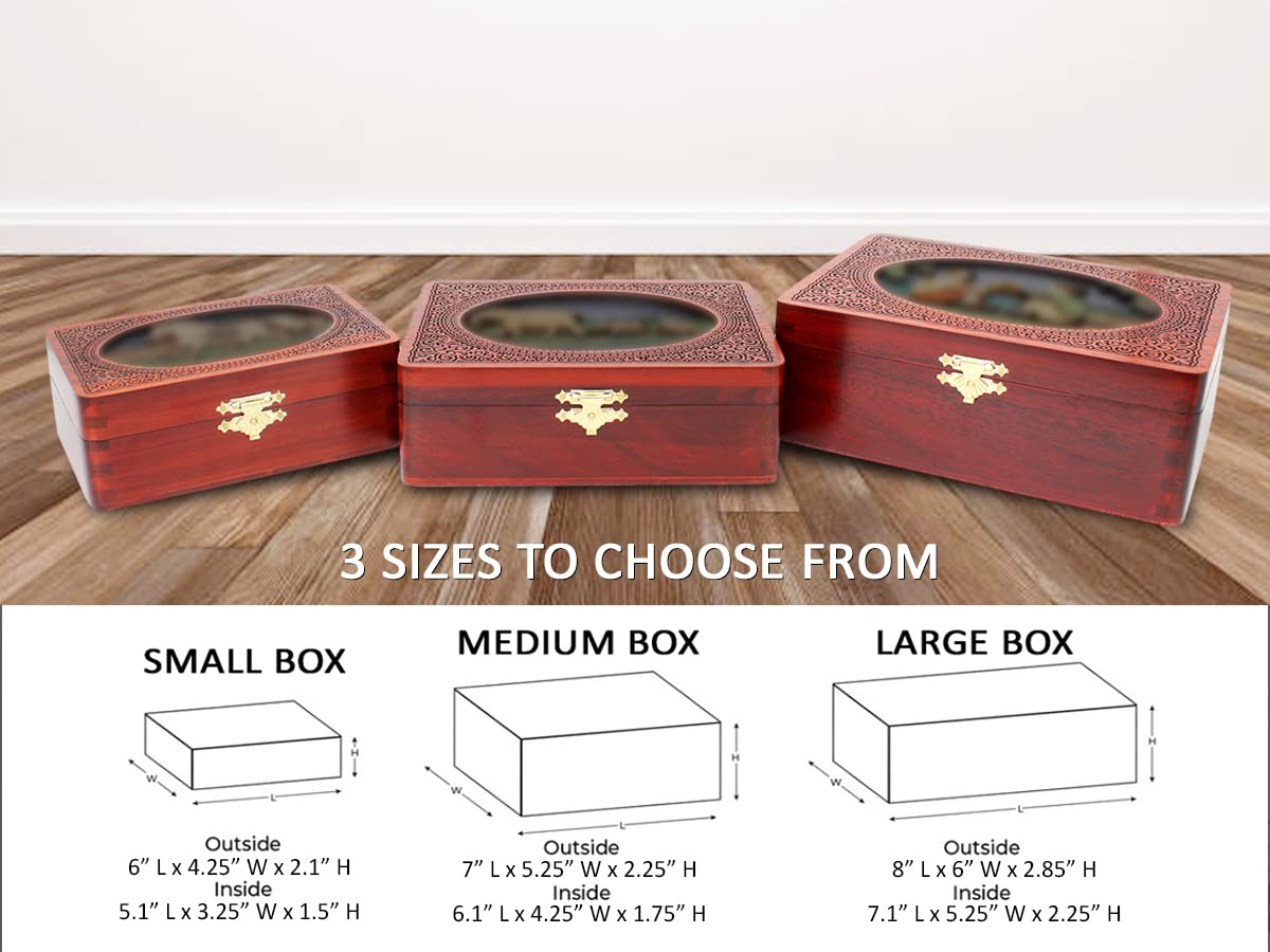 Royal Camel Handmade Wood Jewelry Box - Personalized Engraved Gift for Watches & Keepsakes (6x4 Inches) - Perfect for Anniversaries & Weddings