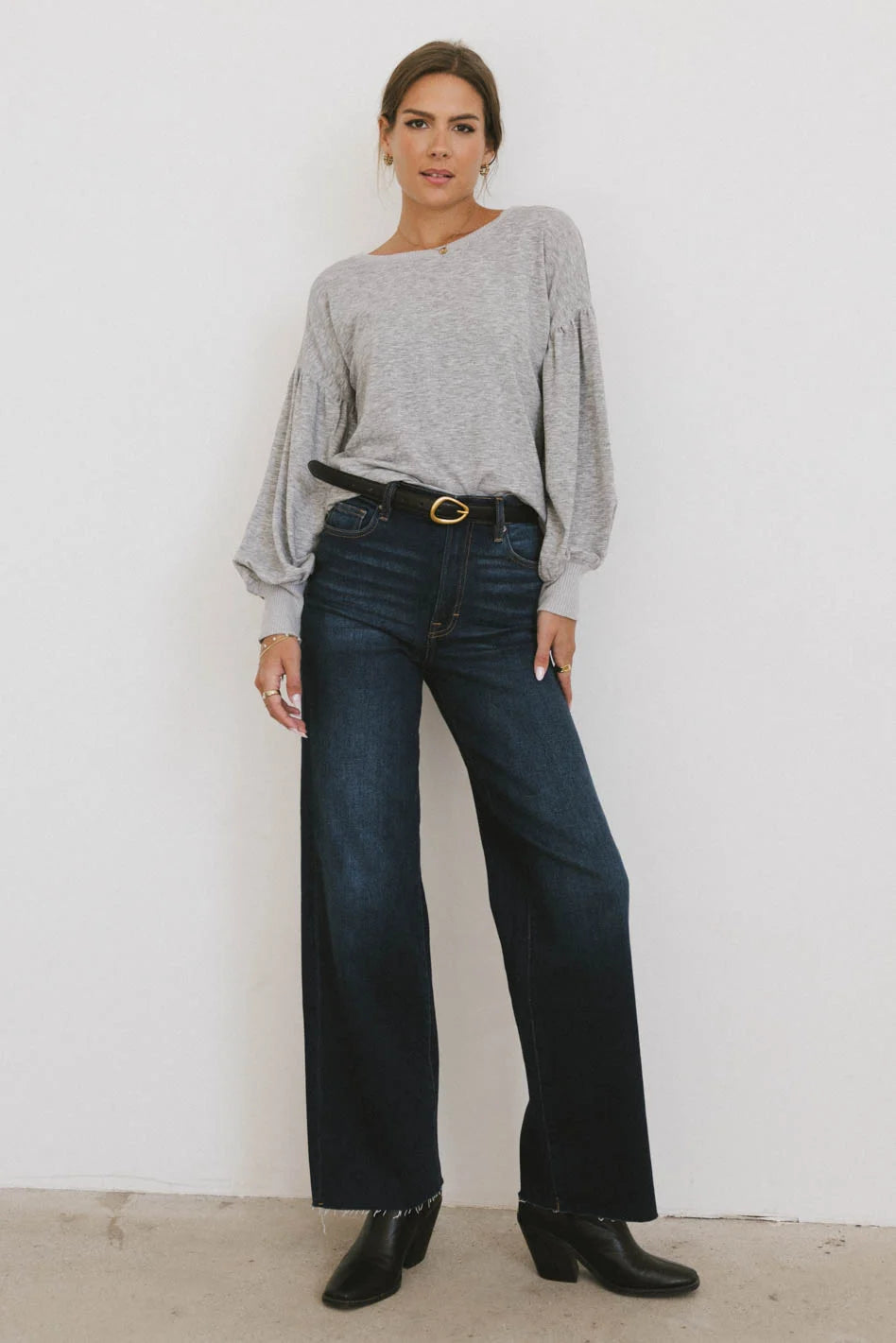 Kaori Women's Casual Grey Top - Soft & Comfortable Blouse for Everyday Wear | Perfect for Work, Dates & Outings | FINAL SALE