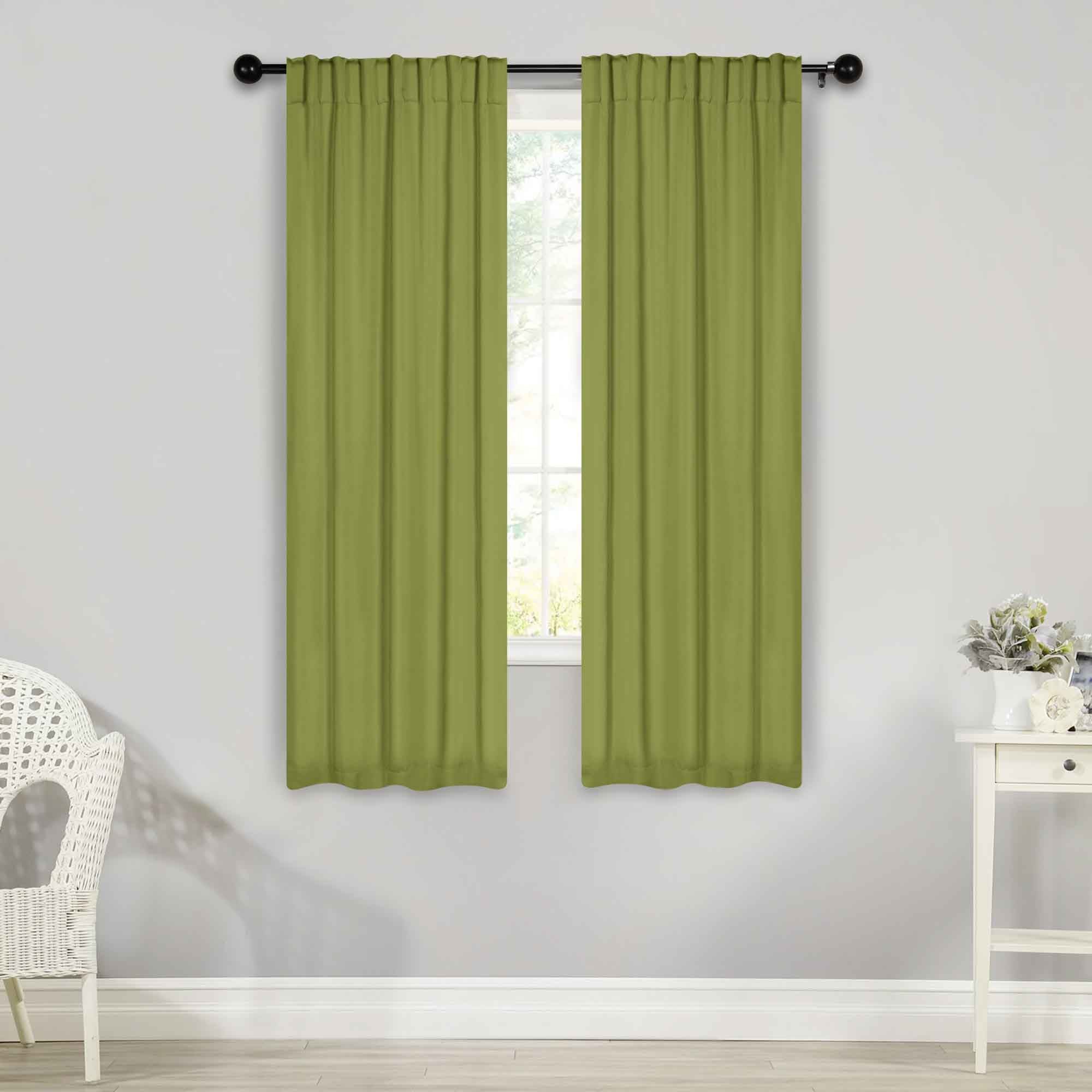 Blackout Curtains for Bedroom - Solid Room Darkening Back Tabs Window Drapes, Set of 2 Panels - Perfect for Nursery, Home Theater & Light Sleepers