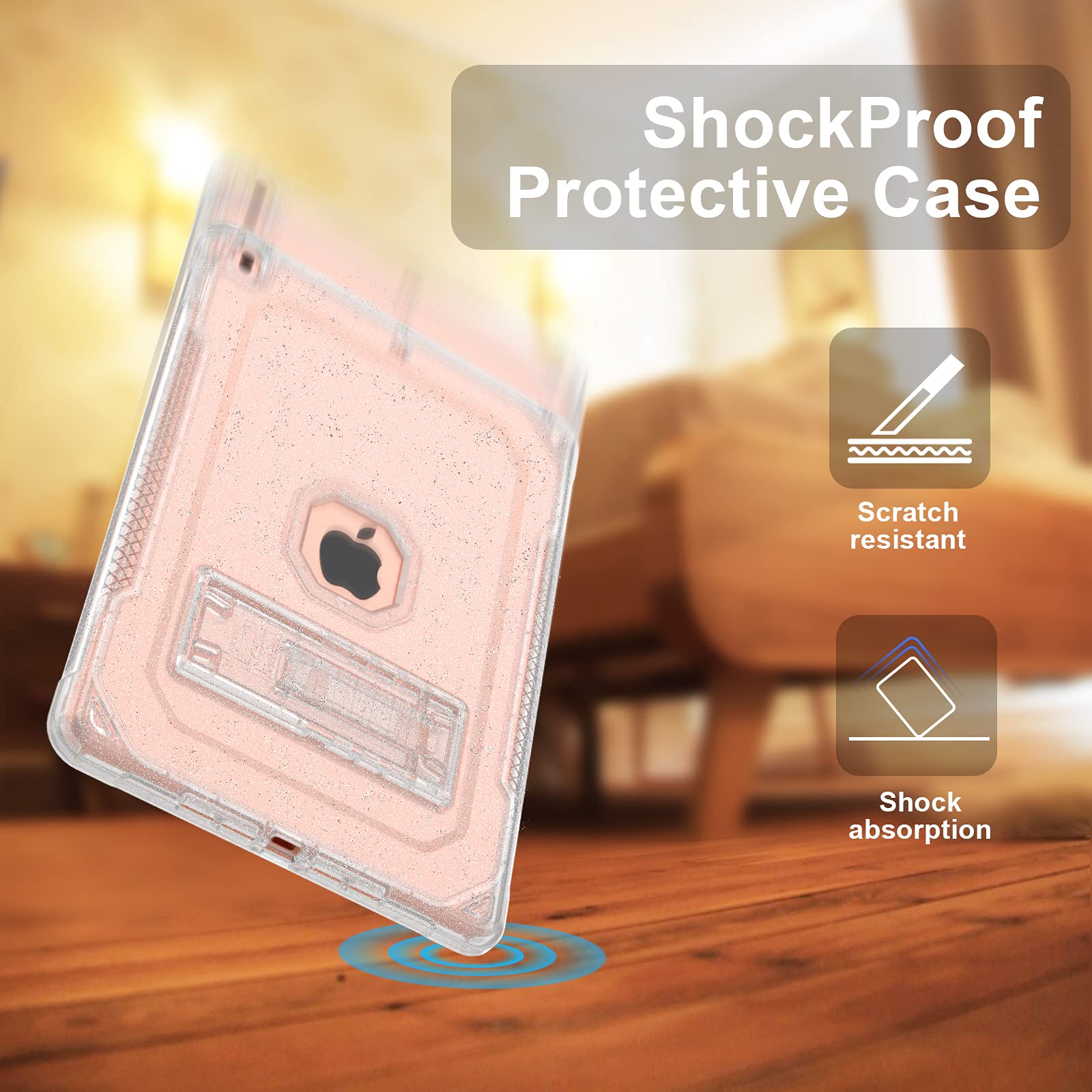 Clear Glitter iPad Air 2 Case & iPad 6th/5th Gen 9.7