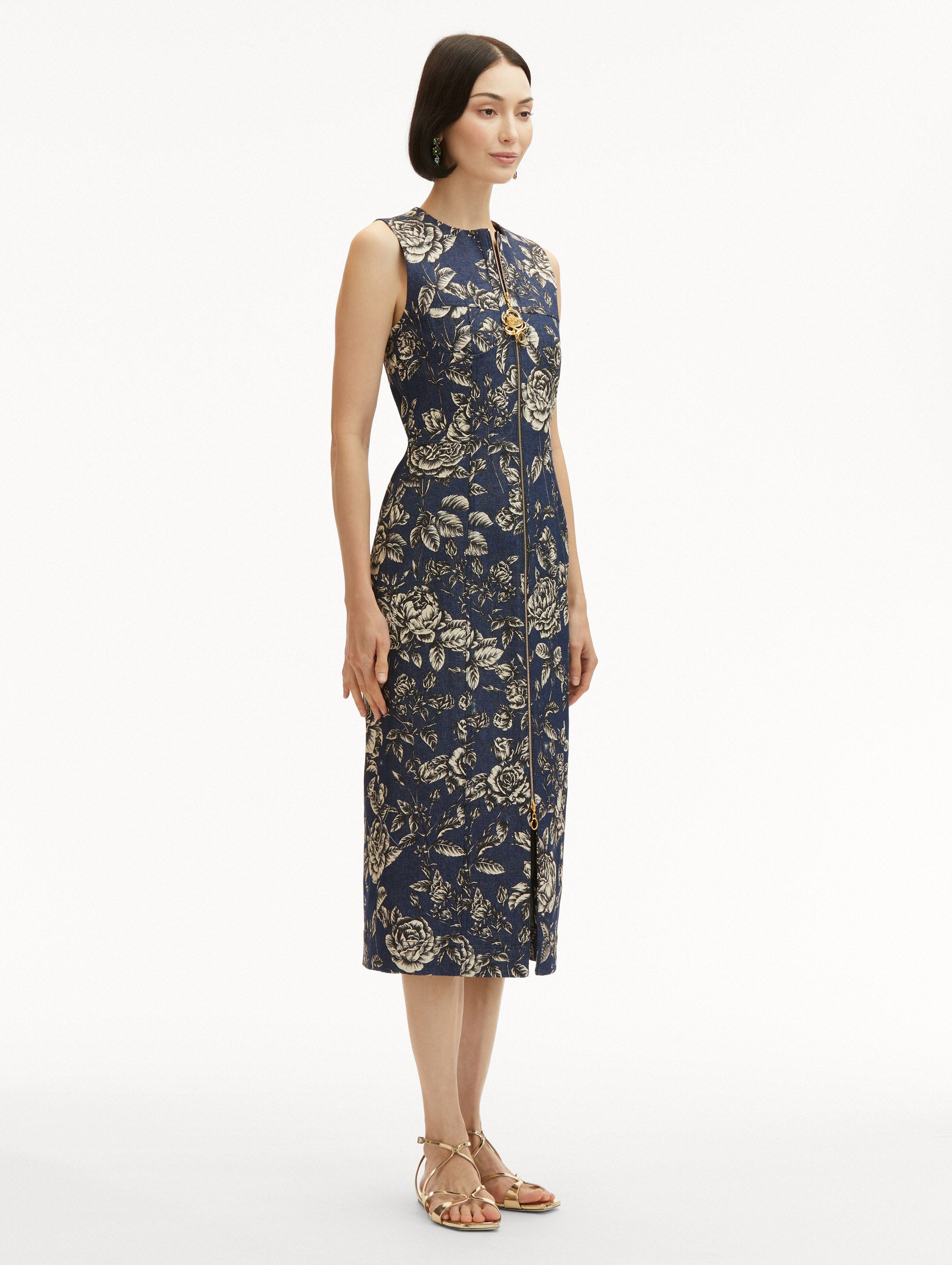 Stylish Rose Printed Denim Dress for Women - Floral Embroidered Denim Shirt Dress - Perfect for Spring Outfits, Casual Wear & Date Nights