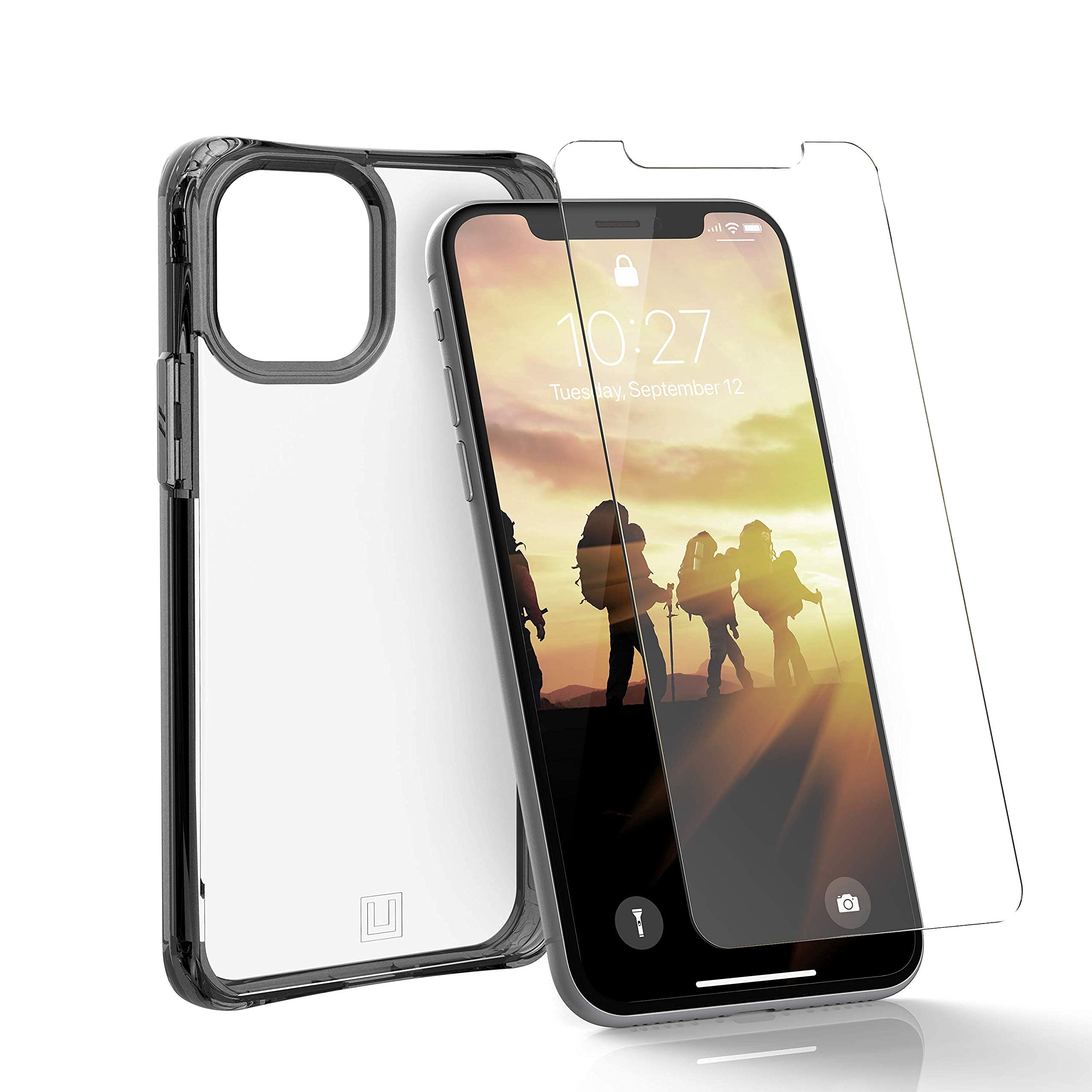 URBAN ARMOR GEAR [U] by UAG iPhone 12 Pro Max (6.7-inch) Case - Matte Ash & Screen Protector Bundle | Military-Grade Drop Protection | Slim Protective Cover & Tempered Glass for Everyday Use, Work & Outdoor Activities