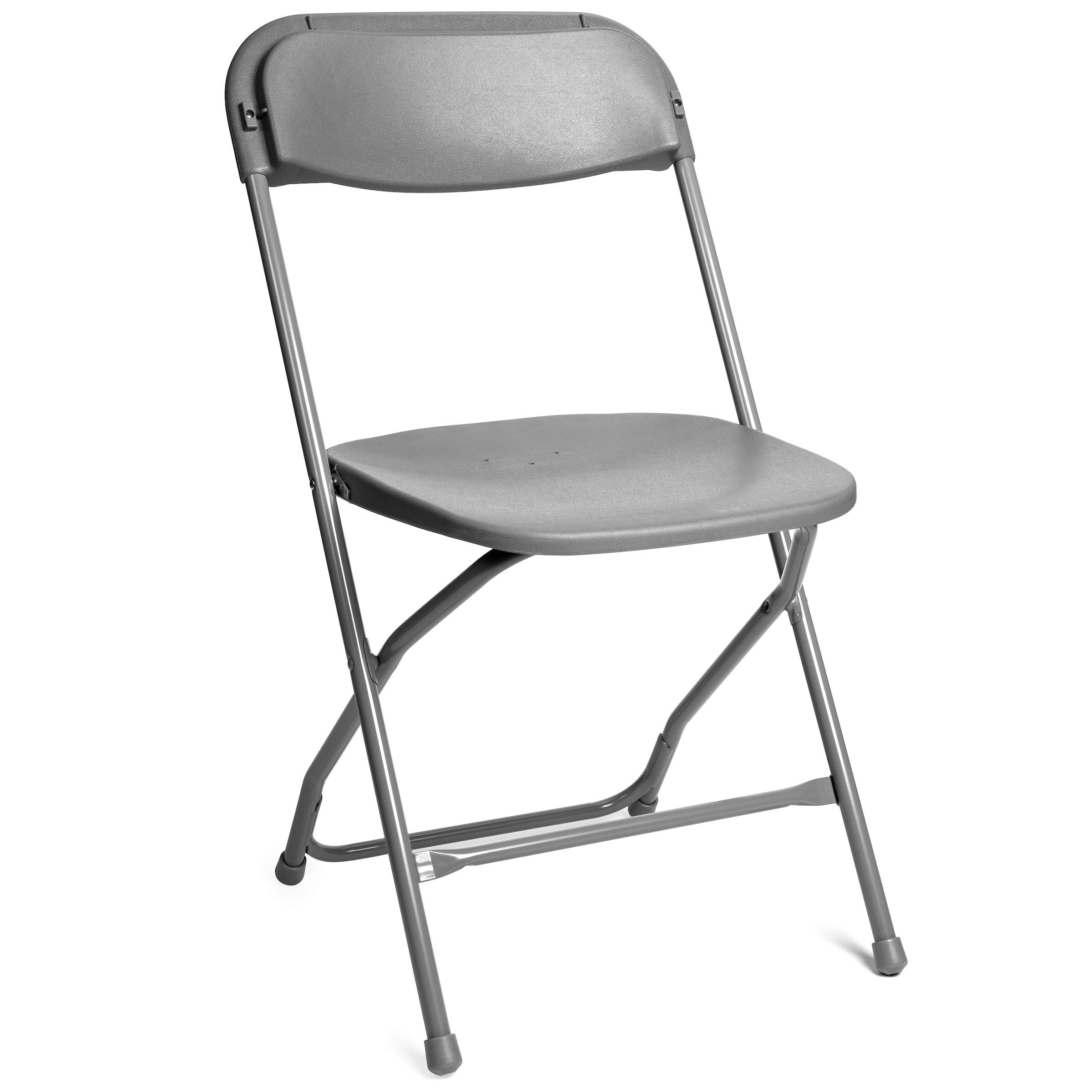 5-Pack Heavy Duty Plastic Folding Chairs - 800 lb Weight Capacity - Durable & Lightweight Stackable Event Chairs for Parties, Weddings, BBQs & Outdoor Gatherings (Grey)