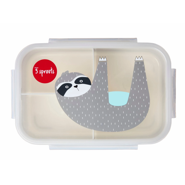 3 Sprouts Sloth Bento Box - Eco-Friendly Kids Lunch Box for School, Picnic & Travel - Leak-Proof & Durable Food Container