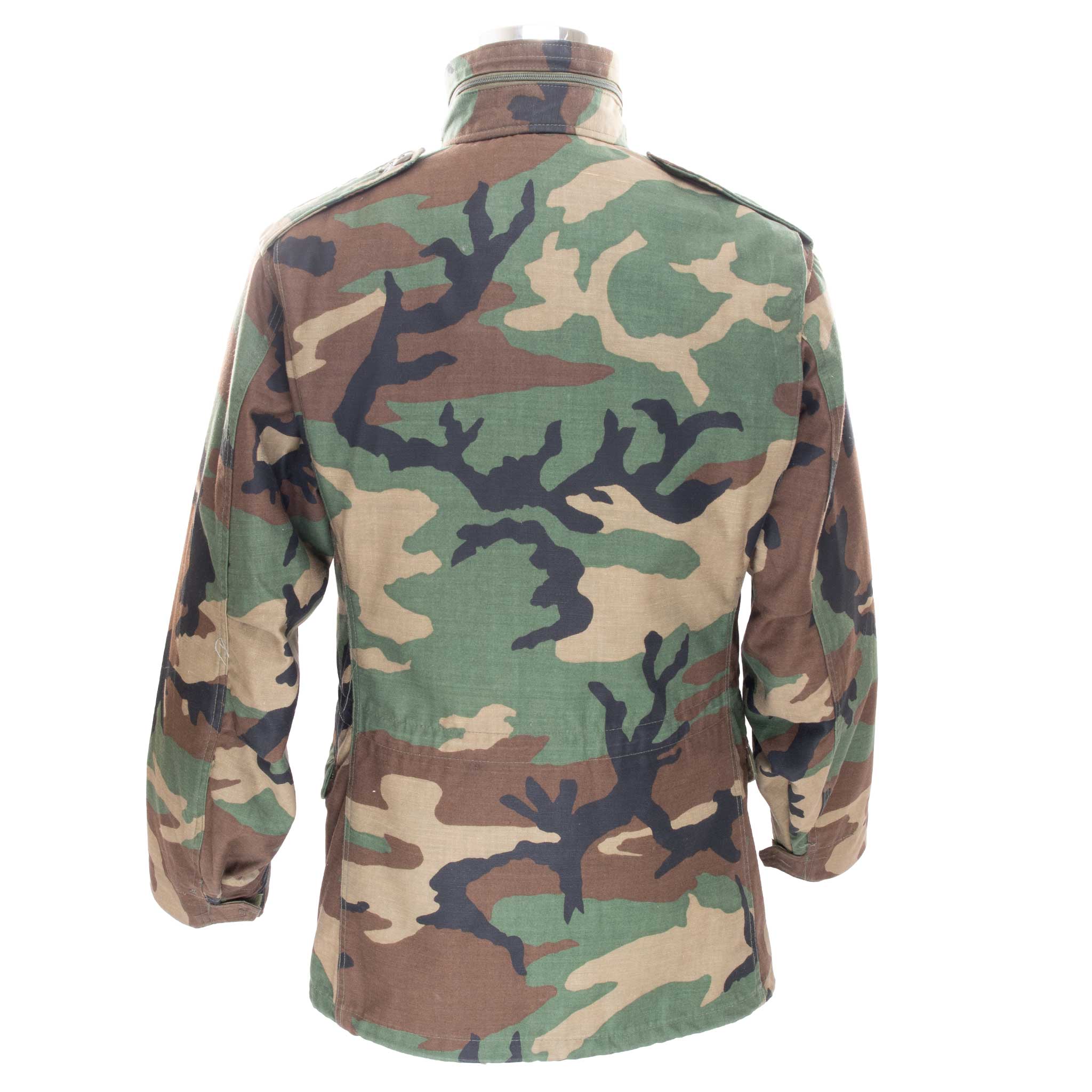 Vintage US Army M65 Woodland Camo Field Jacket 1985 Small Long - Military Surplus Outerwear for Hunting, Hiking & Outdoor Adventures