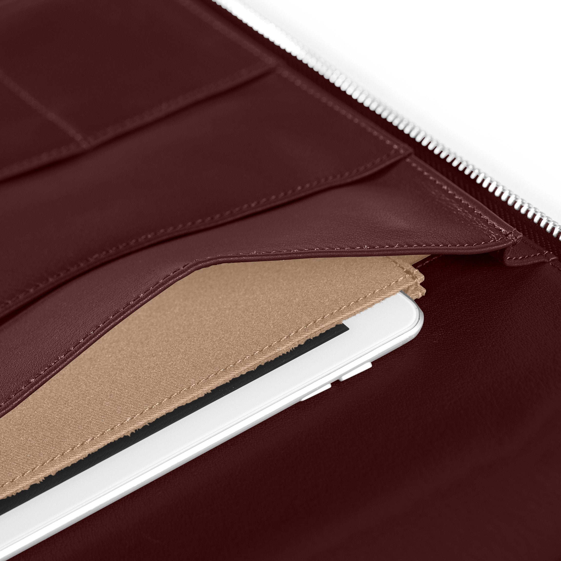 Premium Leather Executive Zippered Portfolio Briefcase - Professional Business Document Organizer for Men & Women - Ideal for Office, Meetings, and Business Travel