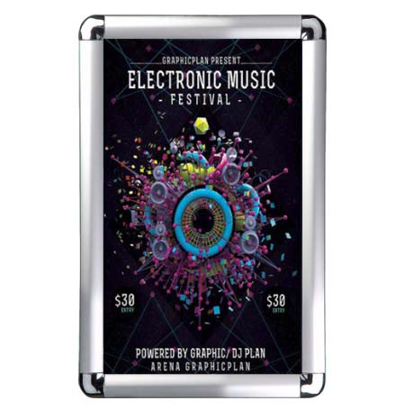 16x20 Wall Snap Frame Poster Sign Holder with Rounded Corners - Silver Aluminum Frame for Home, Office, or Retail Display