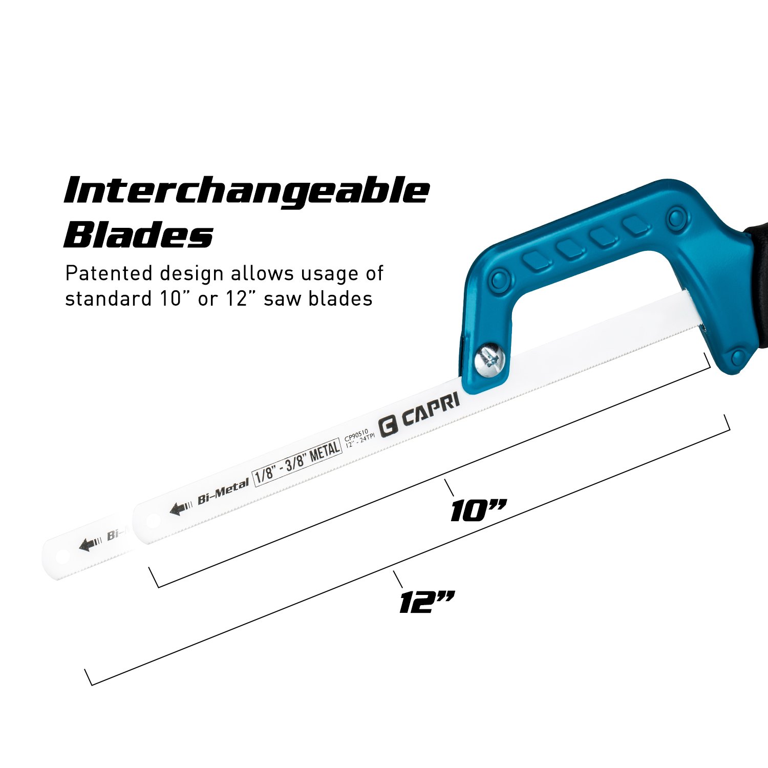 Capri Tools 20105 12 Inch Mini Hacksaw - Compact Hand Saw for Precision Cutting, Metal & Plastic Cutting Tool - Ideal for DIY Projects, Home Repairs & Crafting