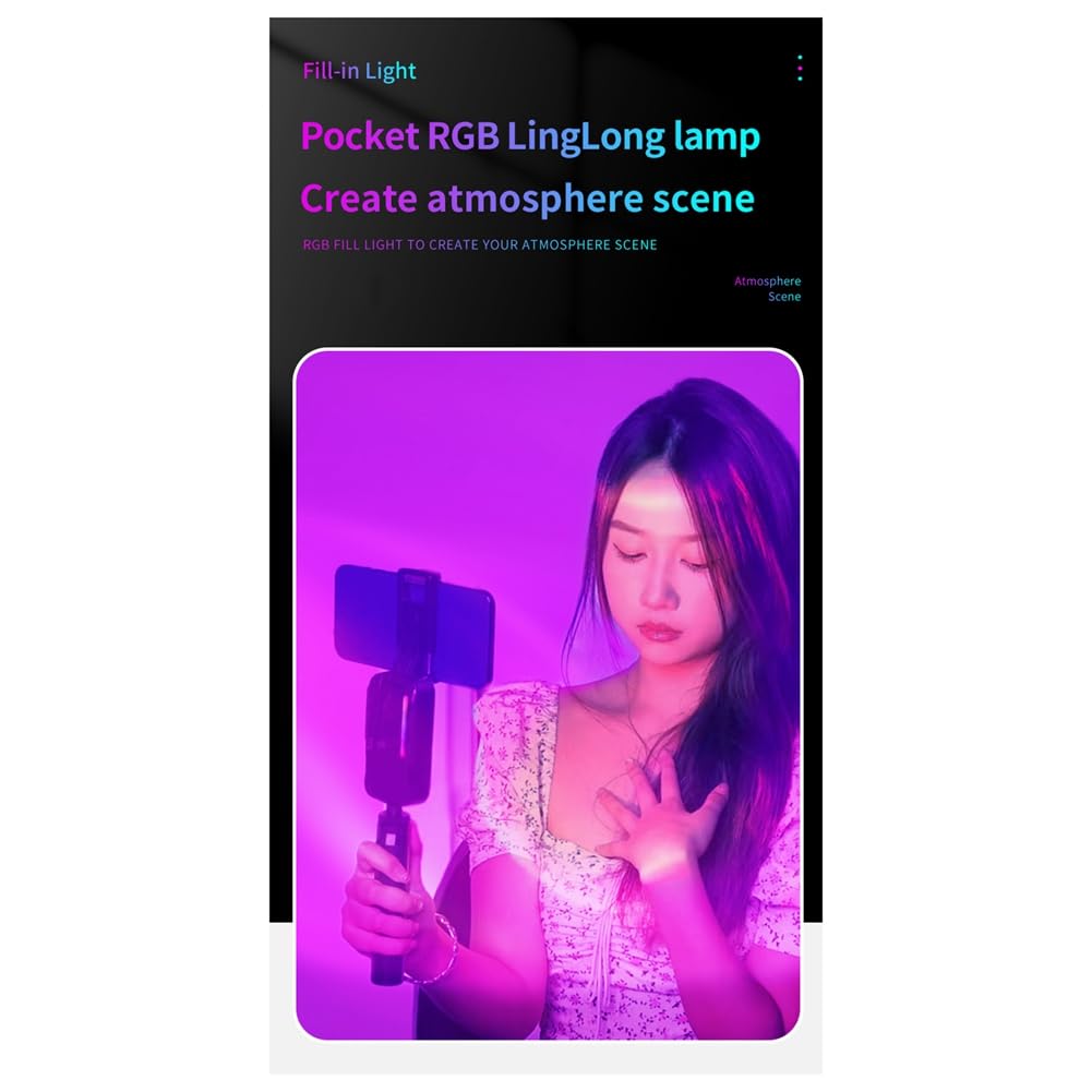 Professional Osmond LED Photography Lights - RGB Fill Light & Ambient Lighting with Desktop Phone Stand for Live Streaming, YouTube Videos, TikTok Content Creation