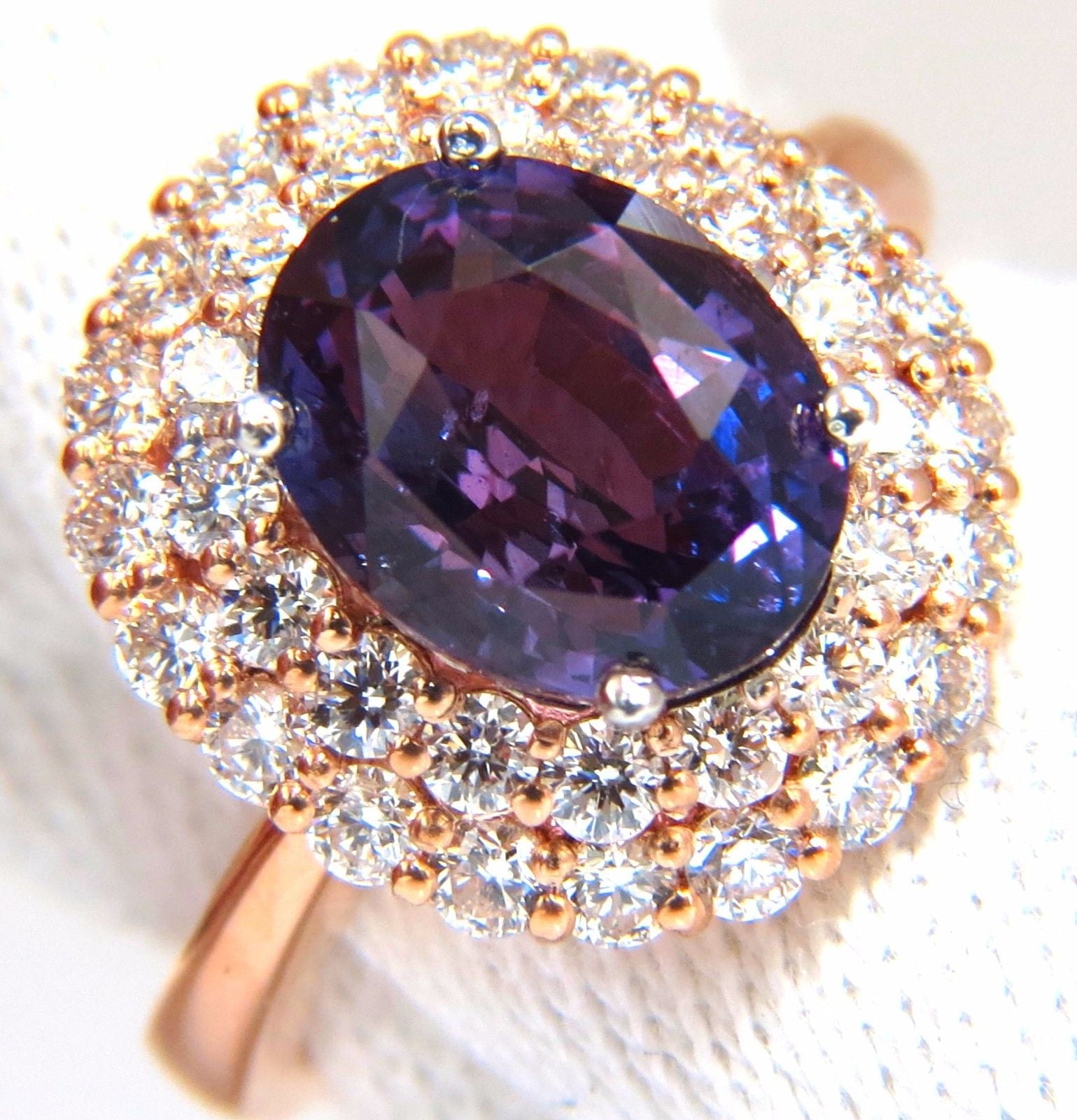 GIA Certified 6.41 Carat Natural Vivid Purple Sapphire Diamond Ring for Women | Elegant Engagement Wedding Gift | Perfect for Anniversary, Proposal & Special Occasions