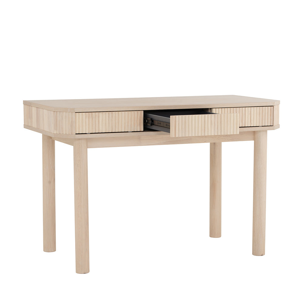 LUDLOW White Wash Oak Study Desk - Modern Home Office Desk for Working, Writing & Studying - Perfect for Small Spaces & Home Offices