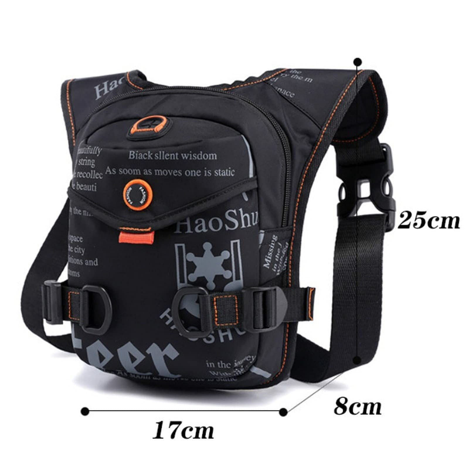 Waterproof Nylon Drop Leg Bag for Men - Adjustable Waist Fanny Pack, Hip Bum Belt Bag for Travel, Motorcycle Riding, Hiking & Outdoor Activities - Crossbody Shoulder Bag with Multiple Pockets